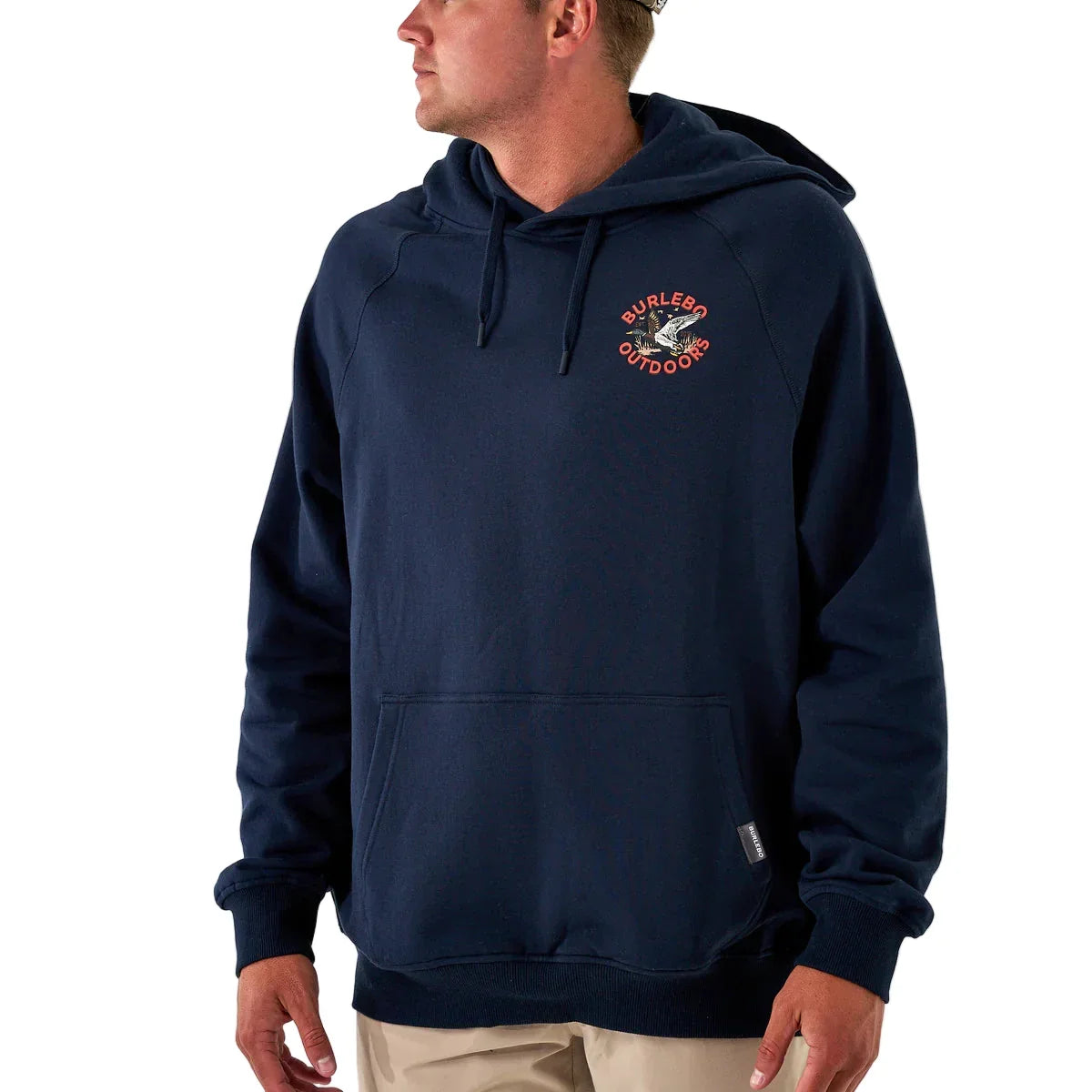 Men's Burlebo Navy Old School Duck Hunt Fleece Hoodie