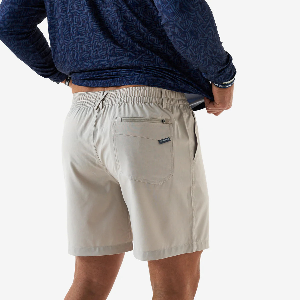 Men's Burlebo Old Glory Pocket Light Khaki Everyday Shorts ES-LK-OLDG