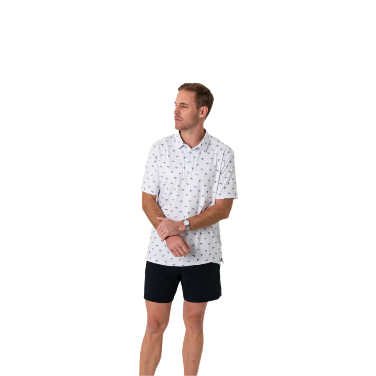 Men's Burlebo Performance Polo - Ducks Flying In PP-DFI - Crazy House Western Wear
