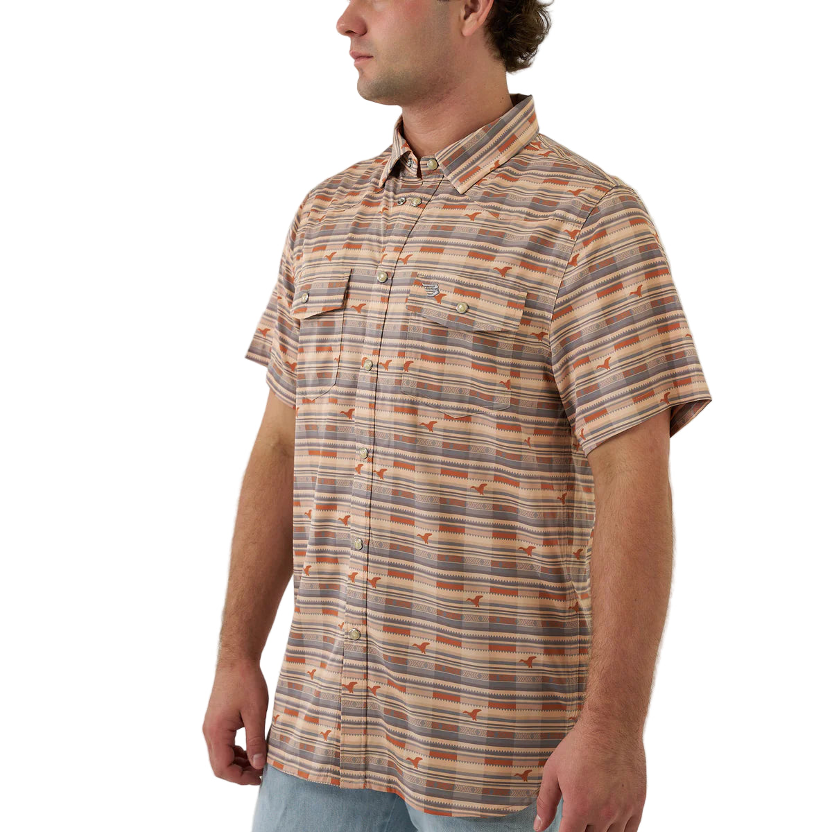 Men's Burlebo Performance Western Shirt Duck Hunter Plaid PWS-DKHPL