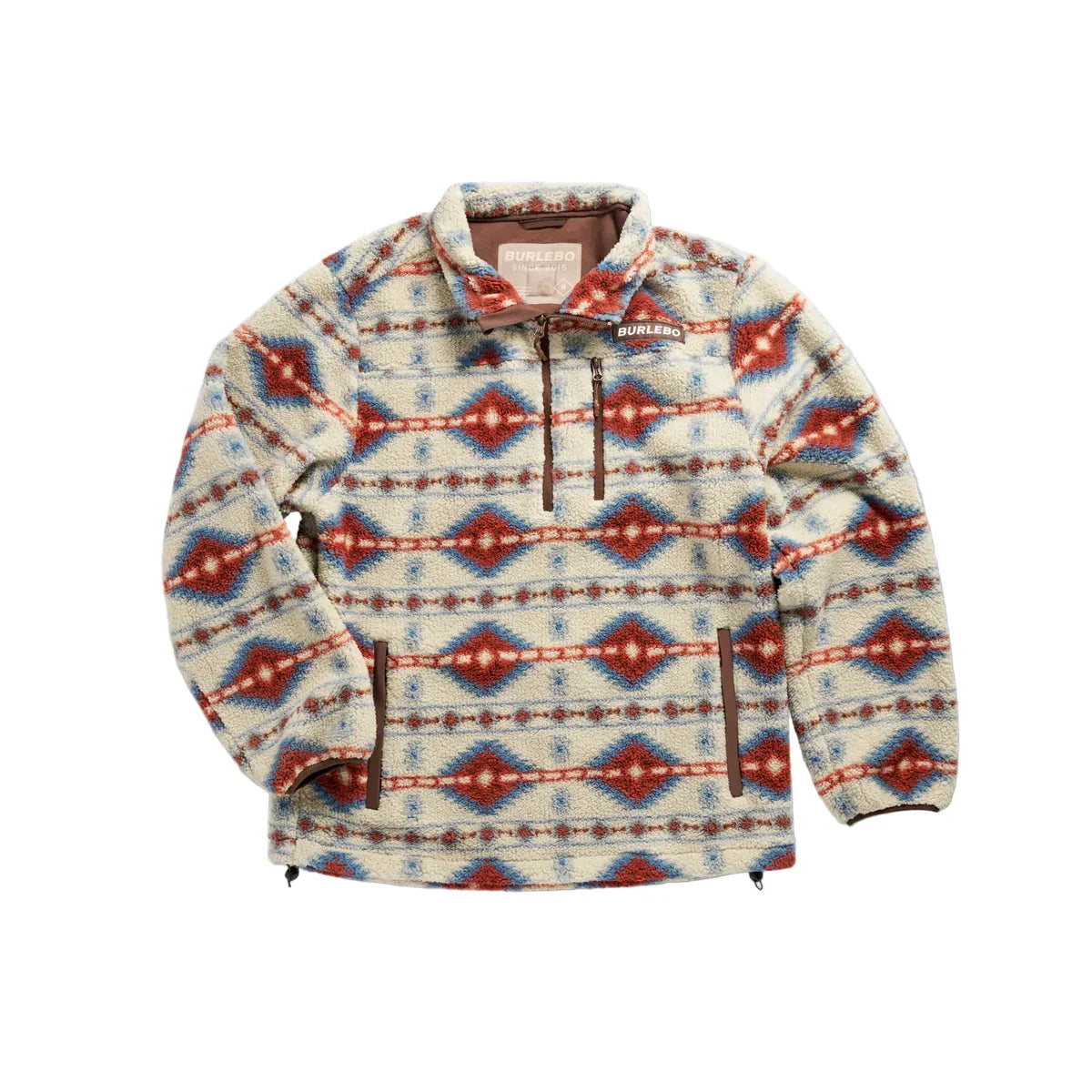 Men's Burlebo Quarter Zip Arizona Aztec Mountain Fleece Sherpa