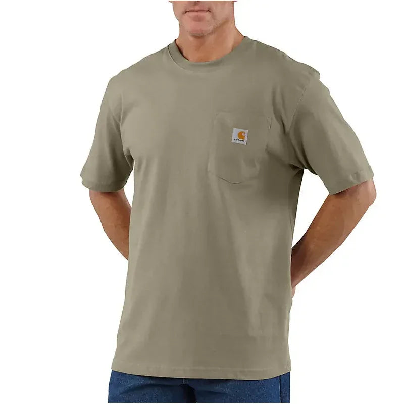 Men's Carhartt Loose Fit One Pocket Shirt Dov Green K87-DOV - Crazy House Western Wear