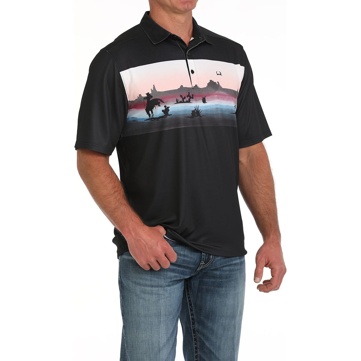 Men's Cinch Black Polo MTK1863044 - Crazy House Western Wear