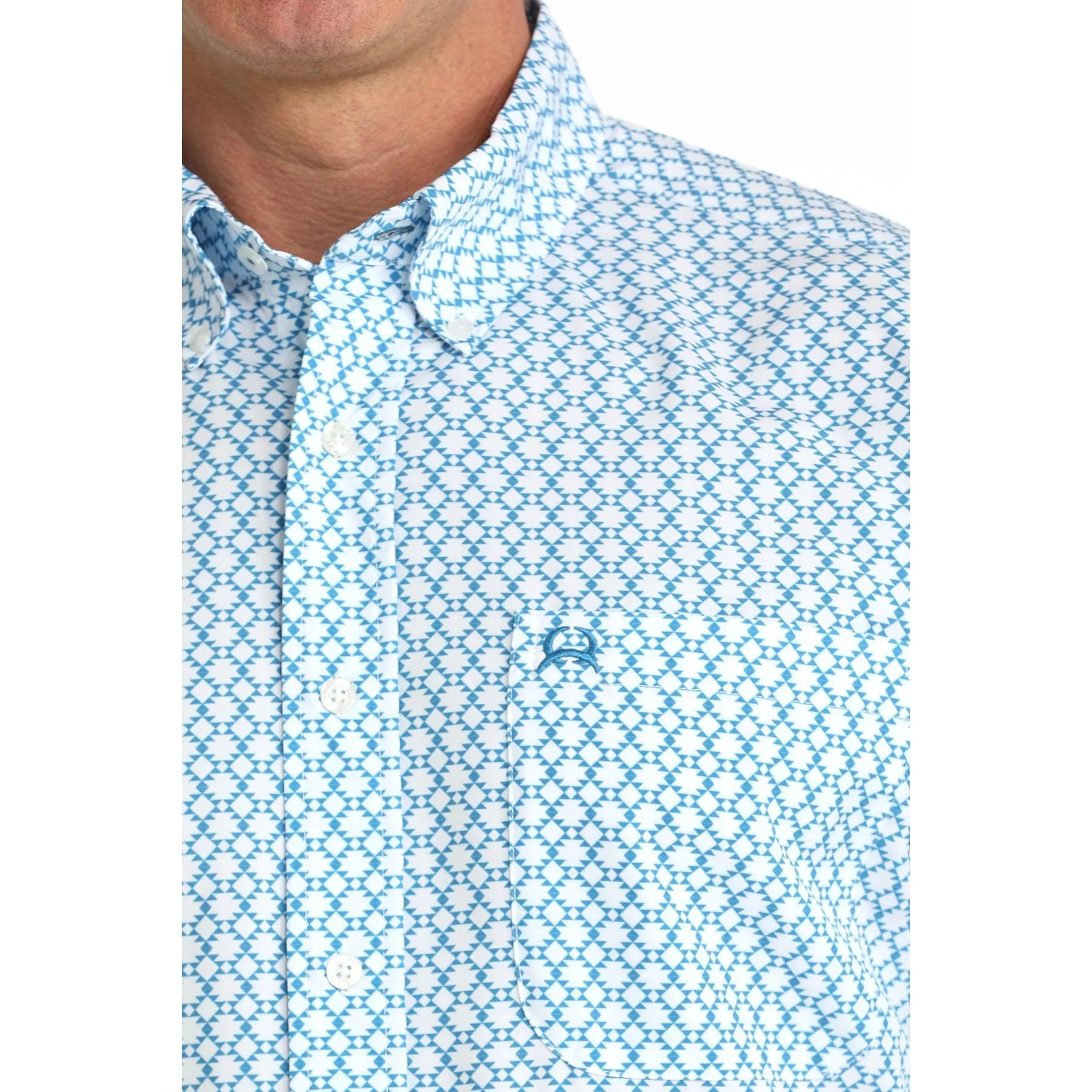 Men's Cinch Blue Arenaflex Printed Button Down Shirt MTW1704170