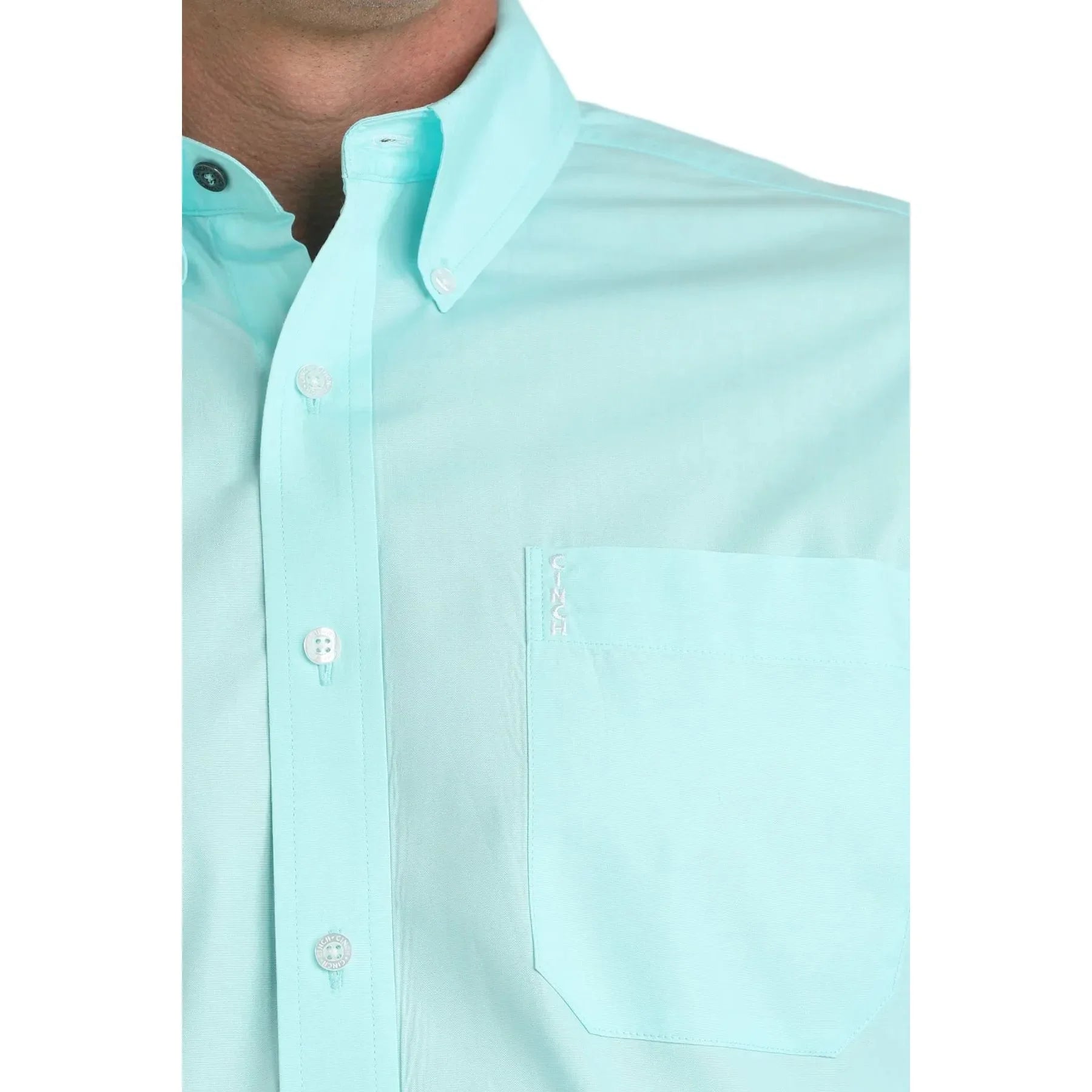 Men's Cinch Blue Modern Fit Long Sleeve Button Down Shirt MTW1347155