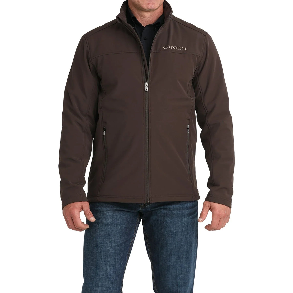 Men's Cinch Brown Bonded Windproof Jacket