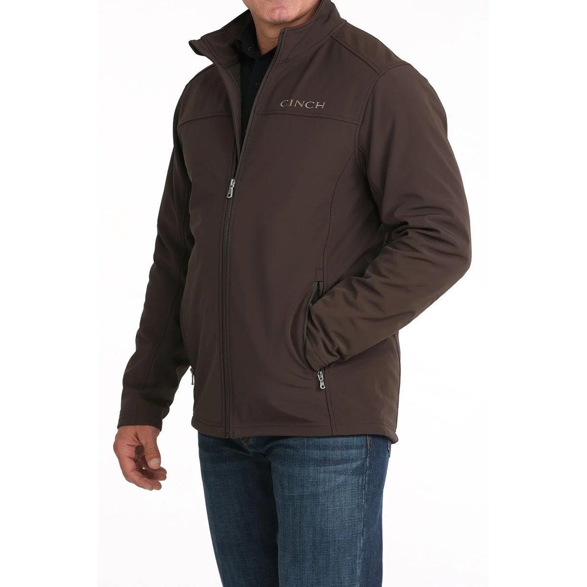 Men's Cinch Brown Bonded Windproof Jacket
