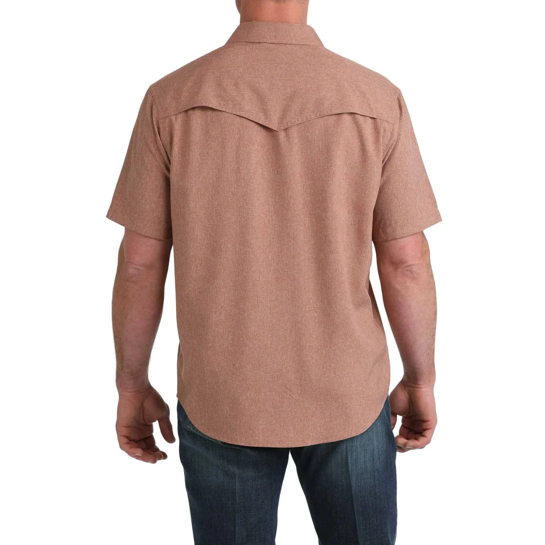 Men's Cinch Brown Short Sleeve Camp Snap Shirt MTW1402010