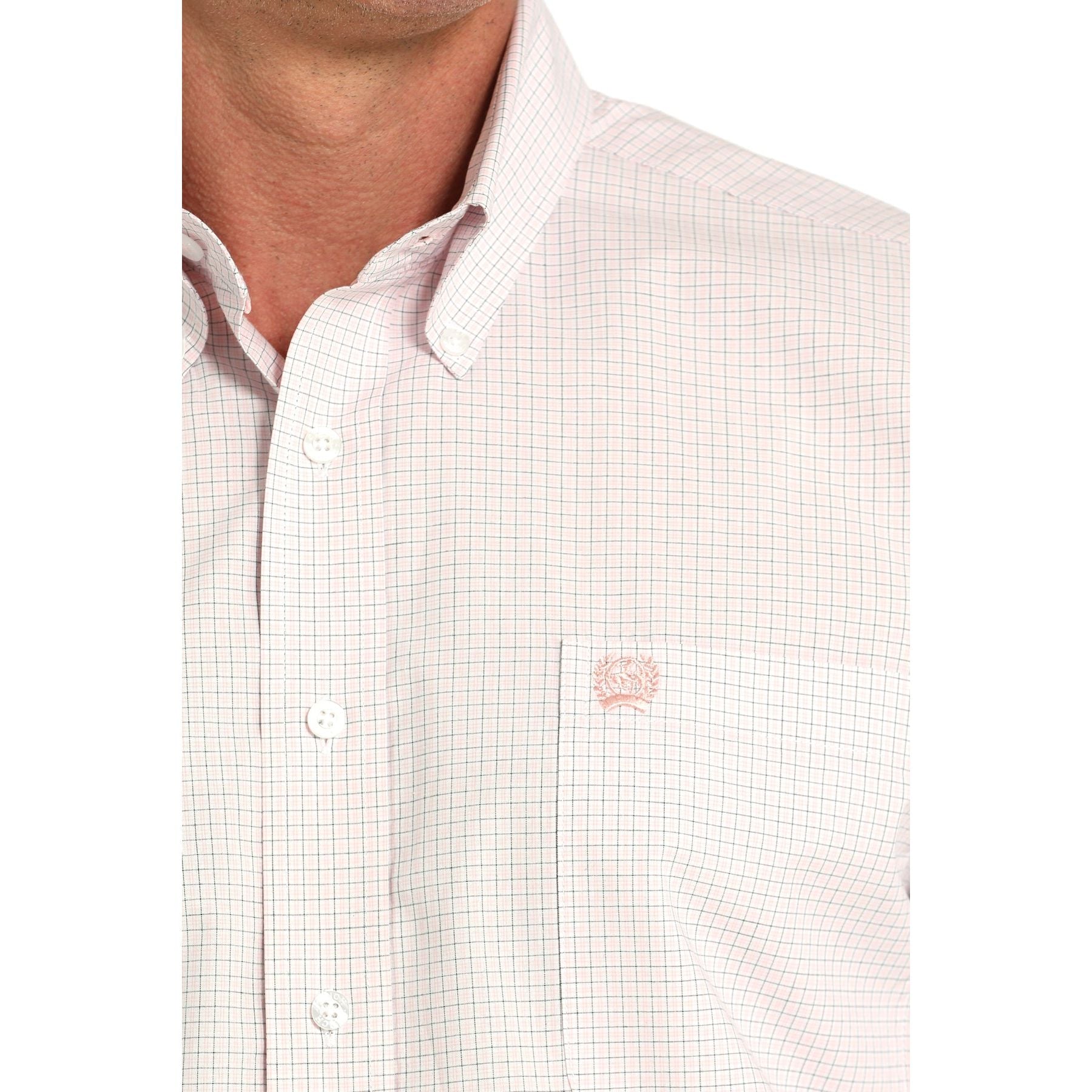Men's Cinch Button Up White Long Sleeve Shirt MTW1105912 - Crazy House Western Wear