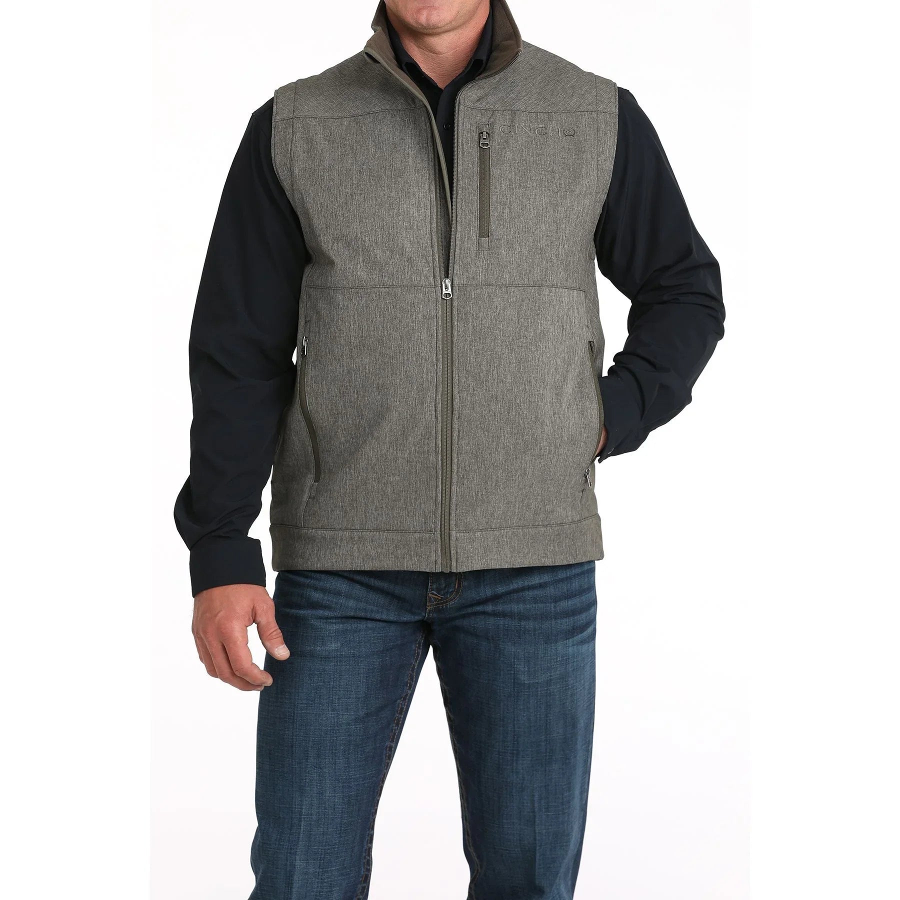 Men's Cinch Concealed Carry Olive Bonded Vest
