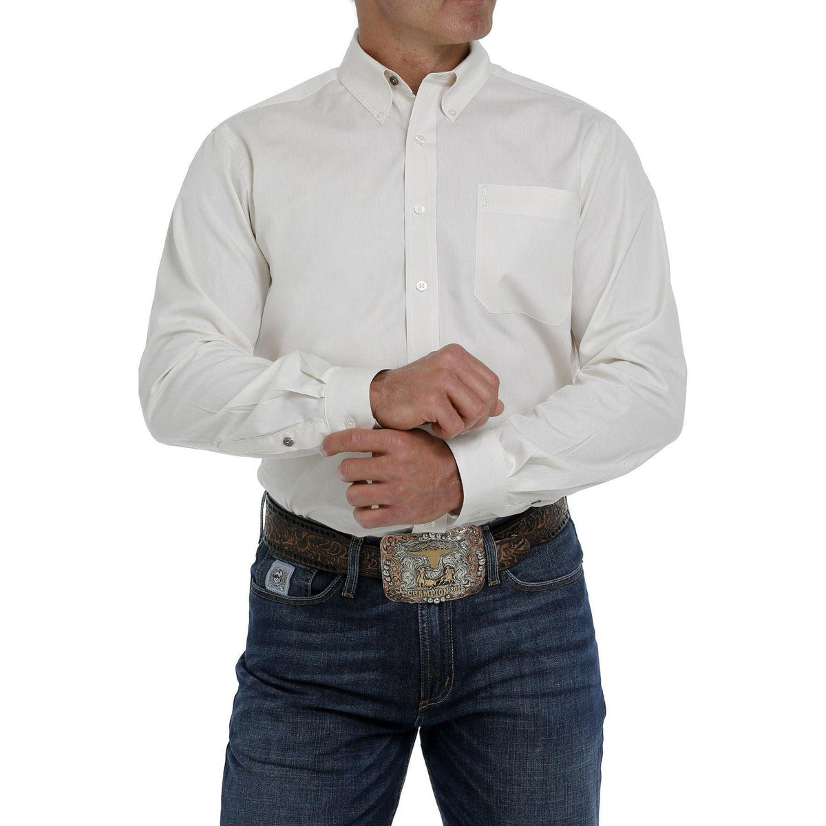 Men's Cinch Cream Button-Down Western Shirt MTW1347020 - Crazy House Western Wear