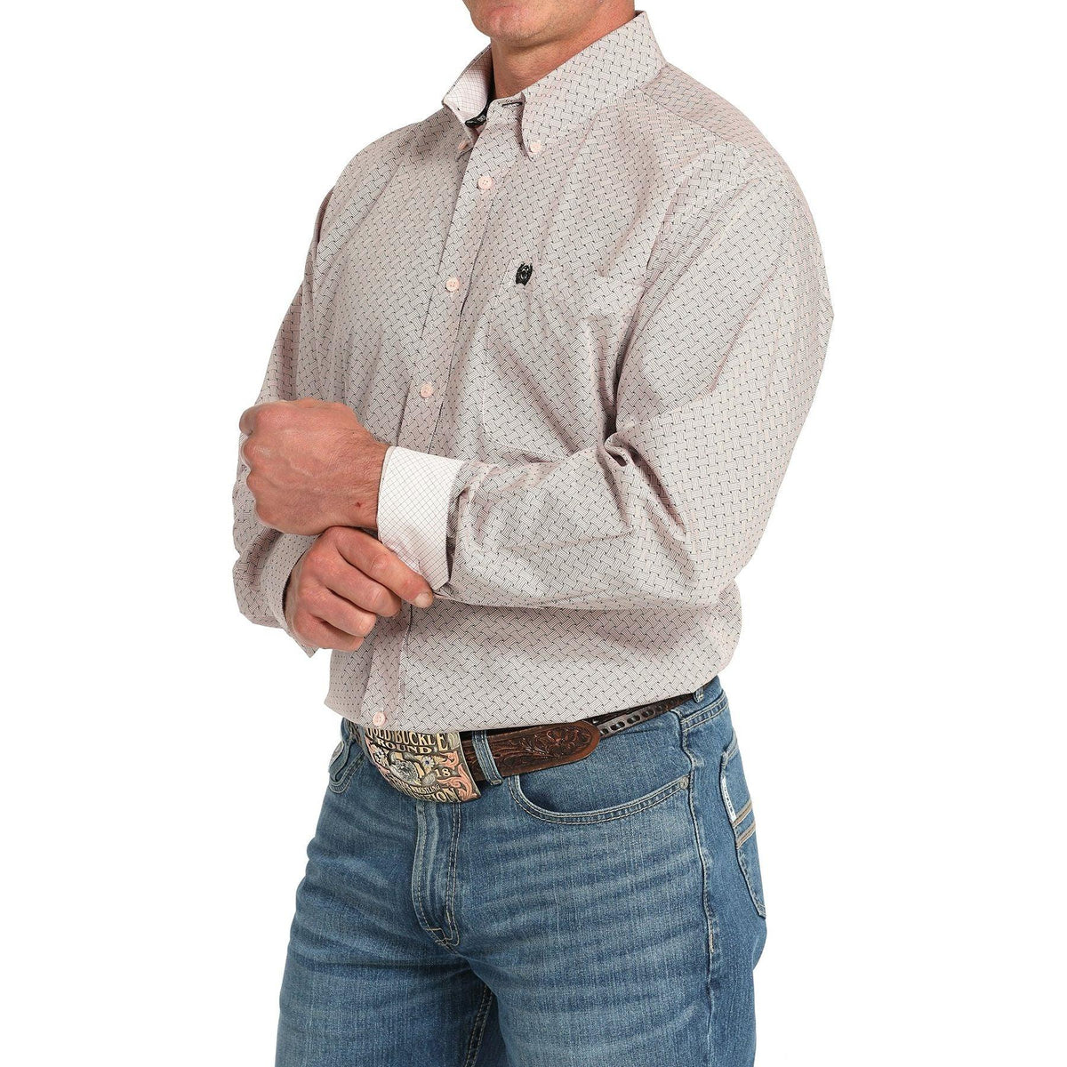 Men's Cinch Cream Patterned Long Sleeve Shirt MTW1105913 - Crazy House Western Wear
