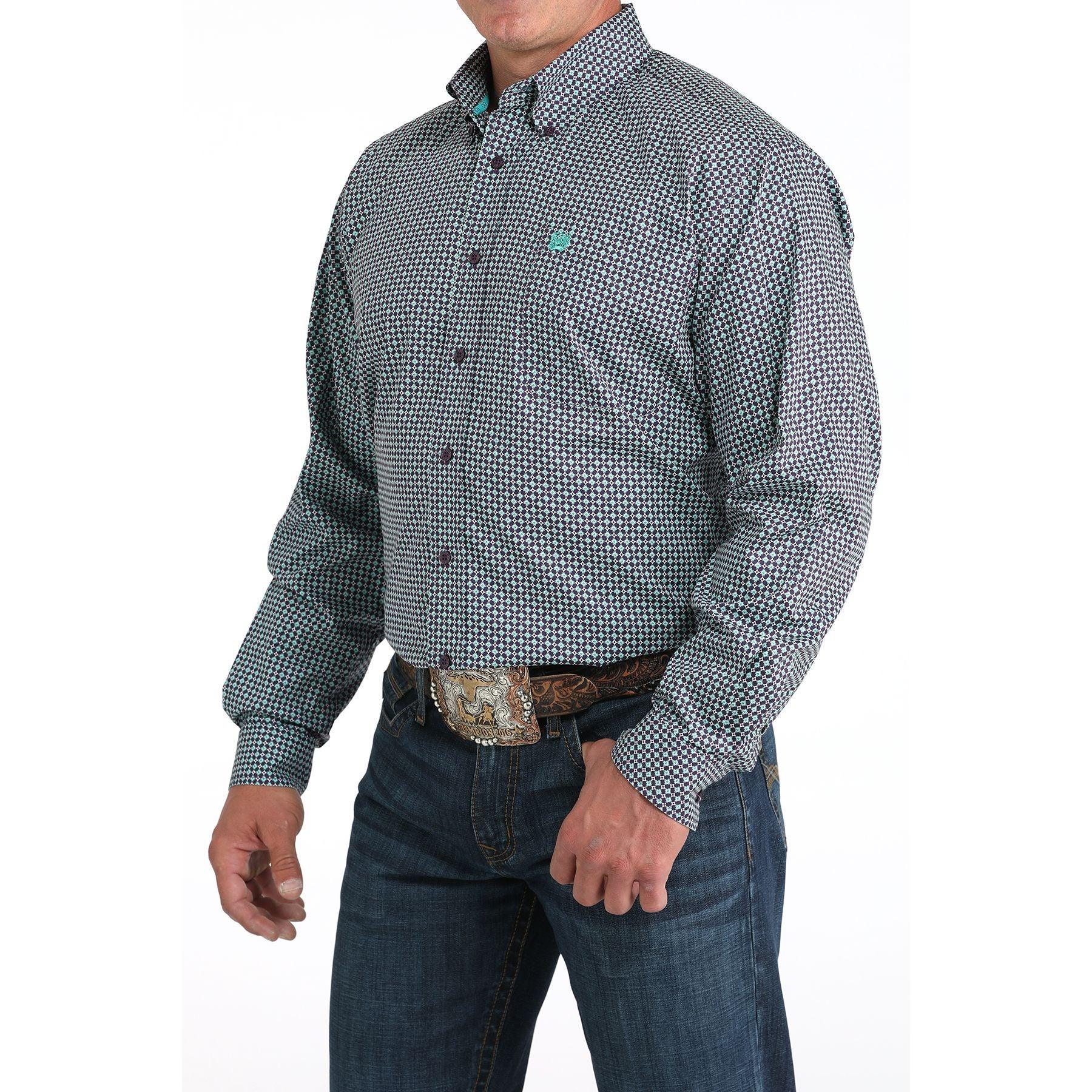 Men's Cinch Geometric Print Long Sleeve Shirt MTW1105972