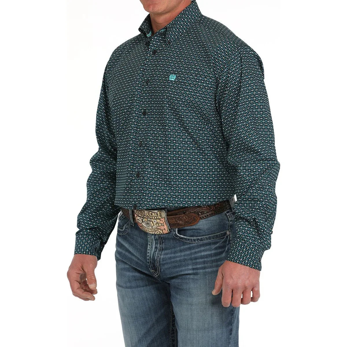 Men's Cinch Green Long Sleeve Button Up MTW1105906 - Crazy House Western Wear