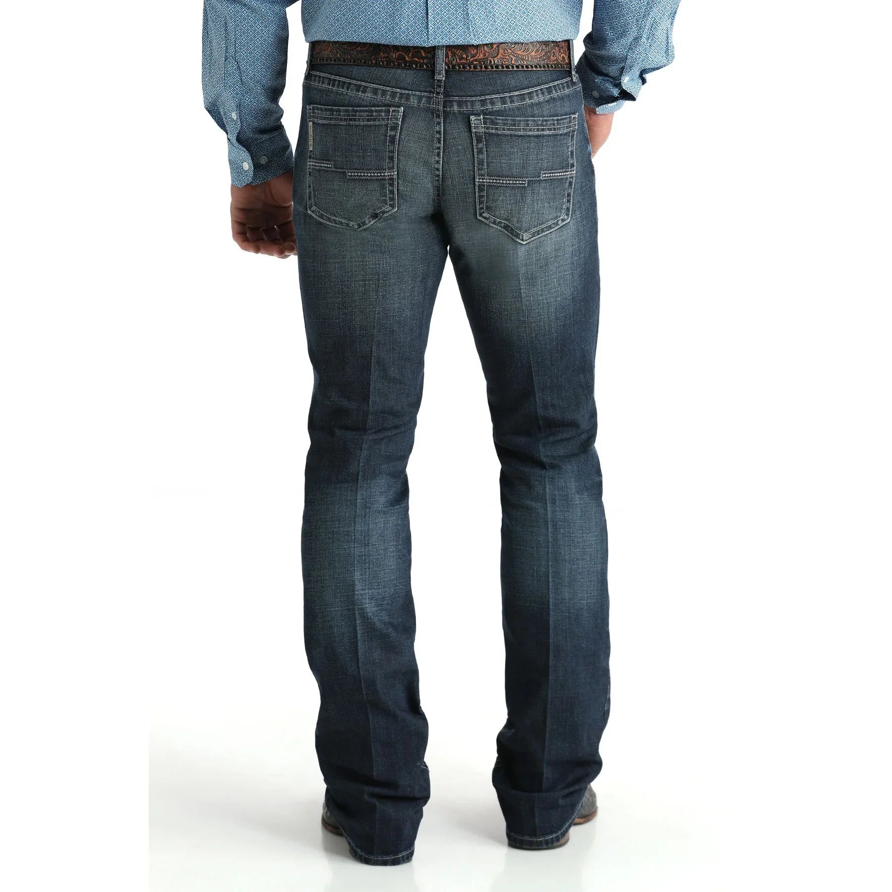Men's Cinch Ian Slim Mid Rise Boot Cut Dark Wash Jeans MB32436001
