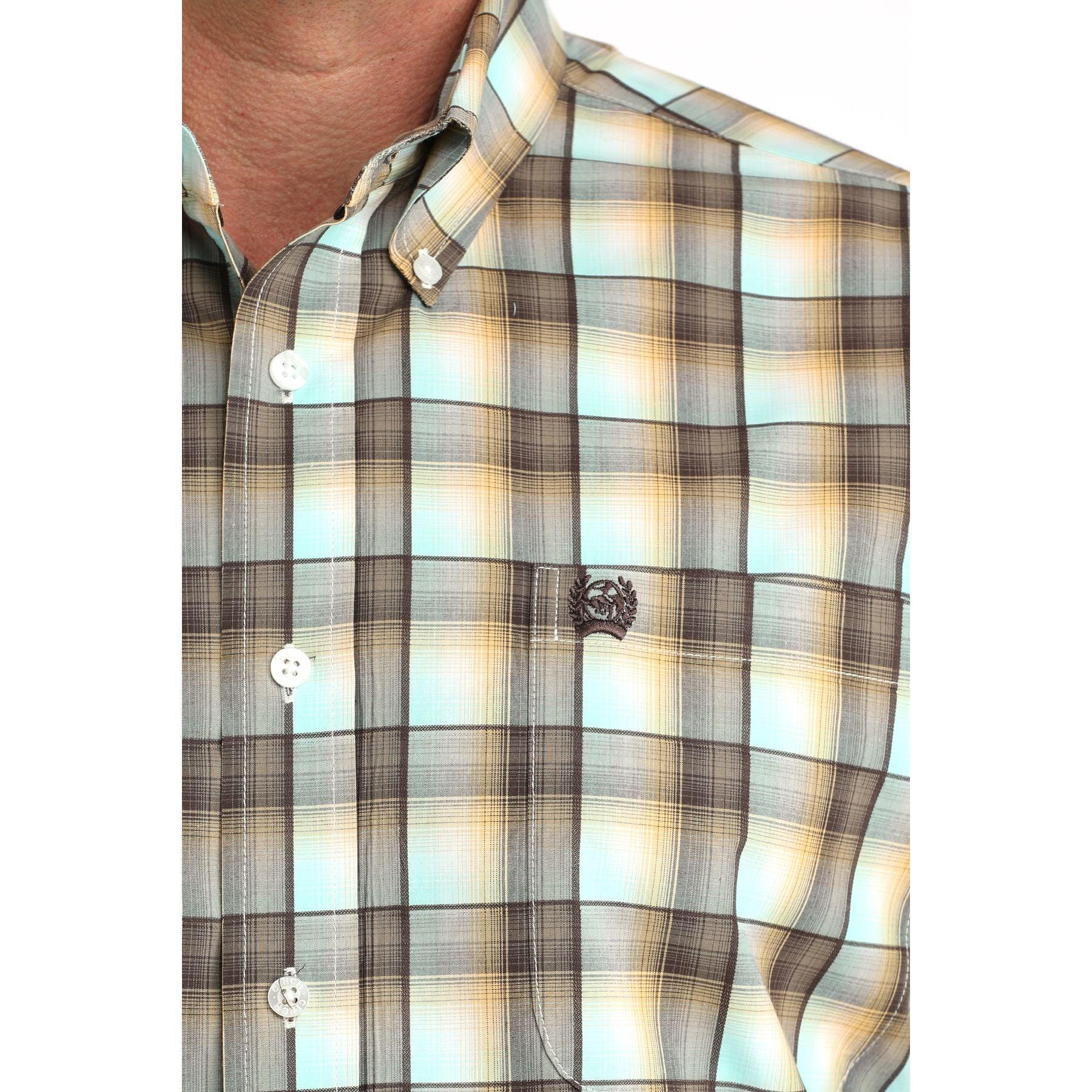 Men's Cinch Long Sleeve Multicolor Plaid Button Up Shirt MTW1106067