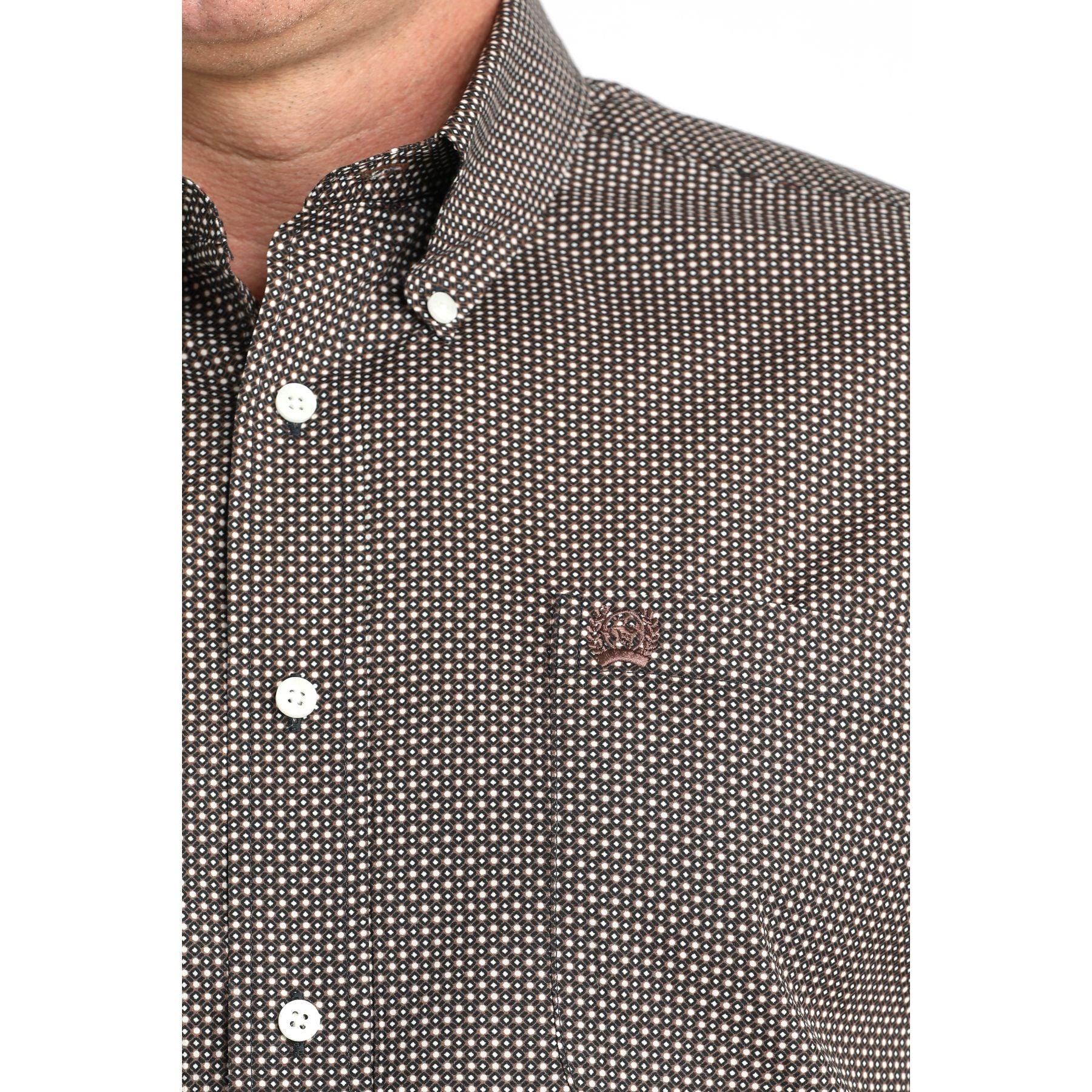 Men's Cinch Long Sleeve Navy Print Button Up Shirt MTW1106020