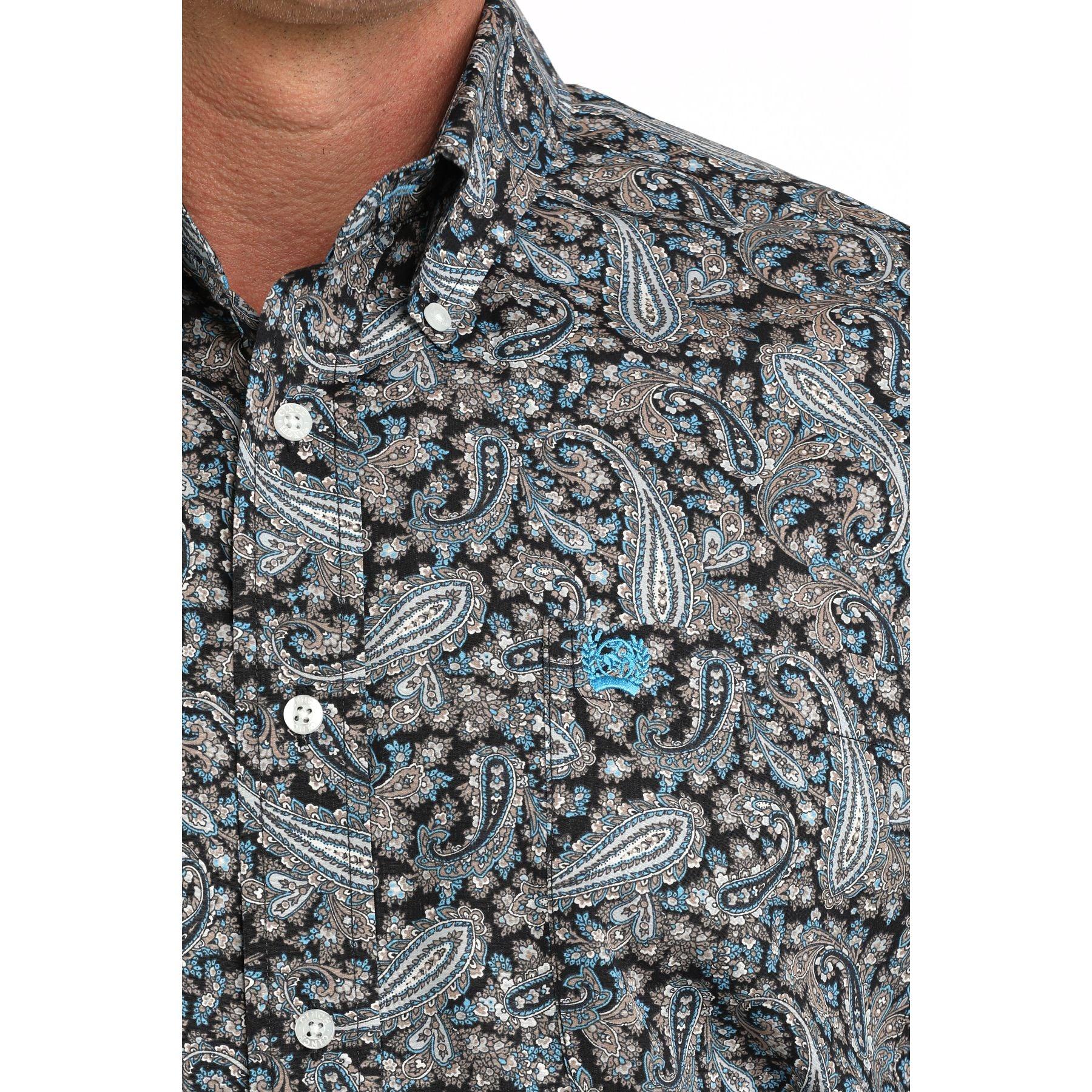 Men's Cinch Long Sleeve Paisley Printed Button Up Shirt MTW1106088