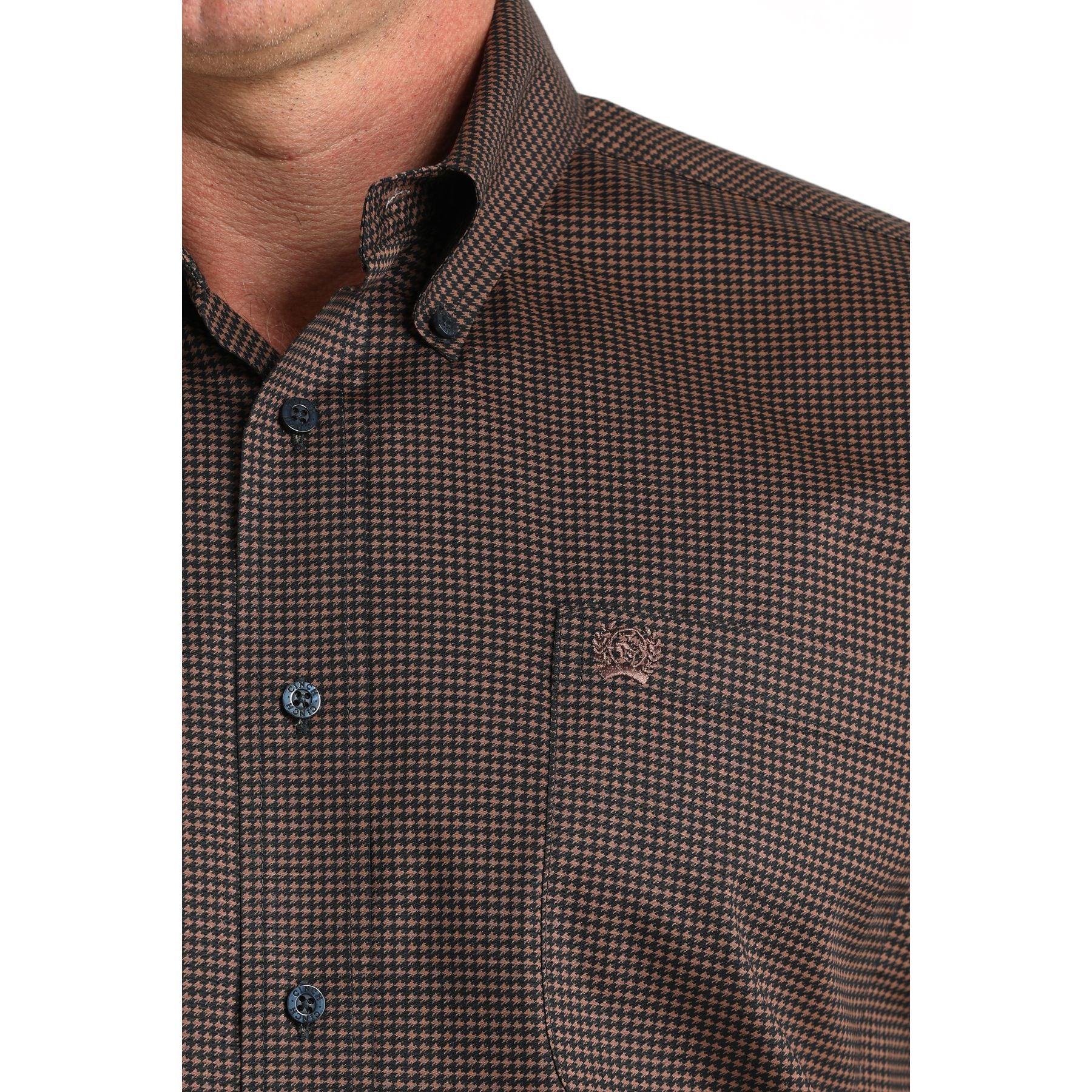 Men's Cinch Long Sleeve Printed Navy Button Up MTW1106019