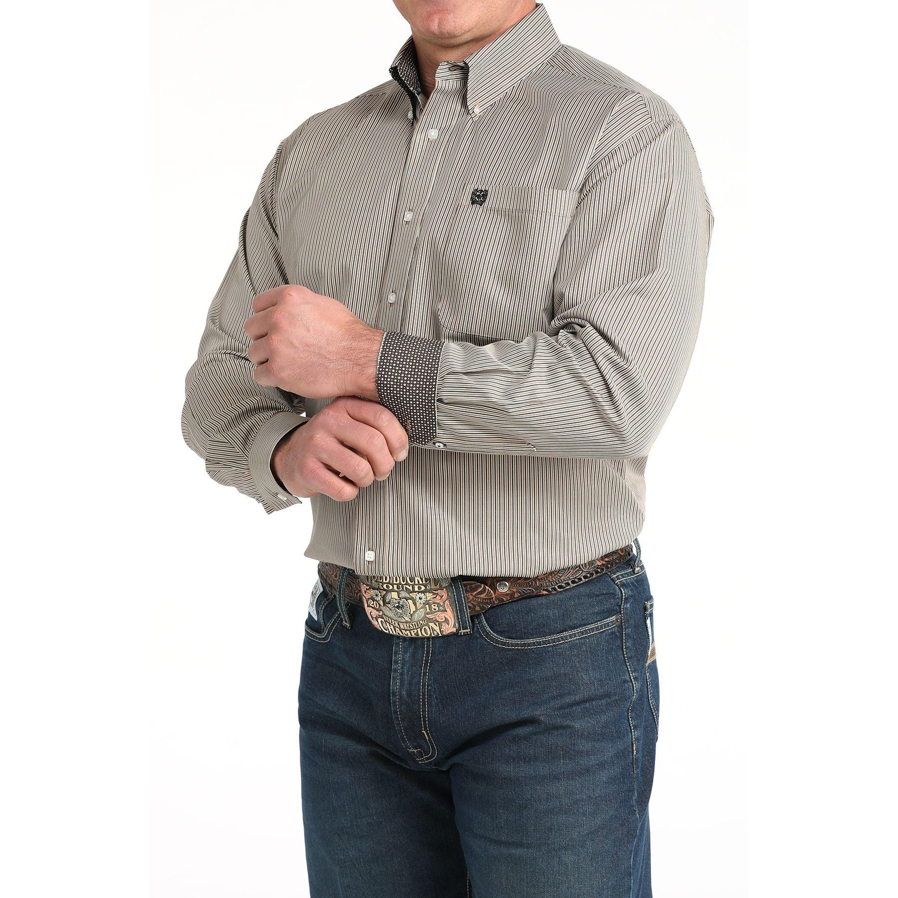 Men's Cinch Long Sleeve Stripe Button Up Western Shirt MTW1106021