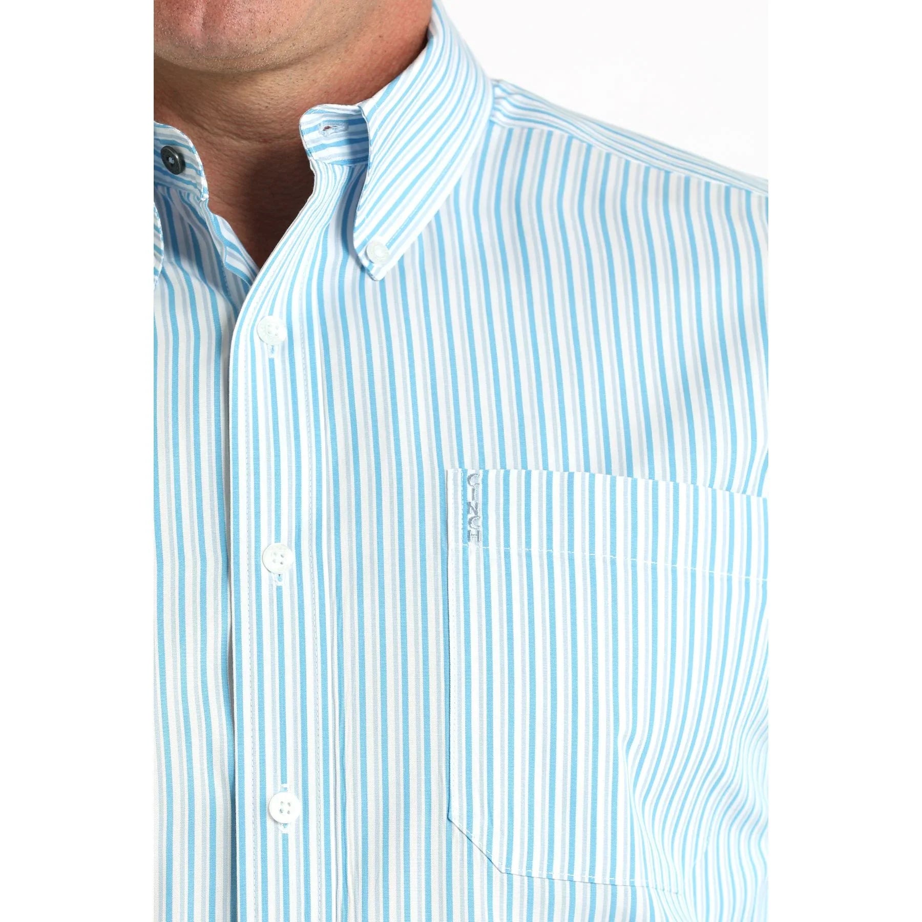 Men's Cinch Long Sleeve White Stripe Western Shirt MTW1347145
