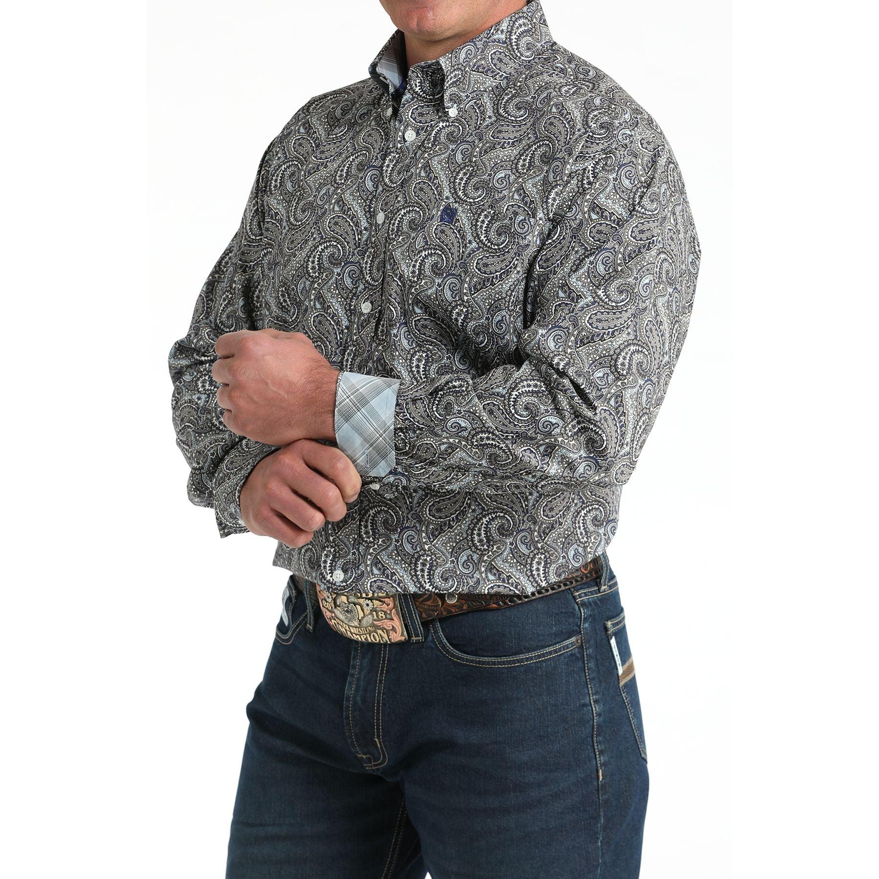 Men's Cinch Multi Paisley Print Button Down Shirt MTW1106001