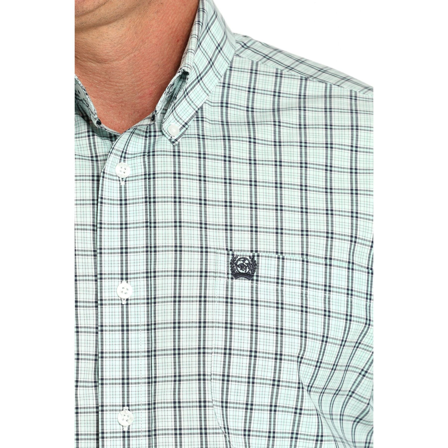 Men's Cinch Plaid Print Short Sleeve Button Down Shirt MTW1111487 - Crazy House Western Wear