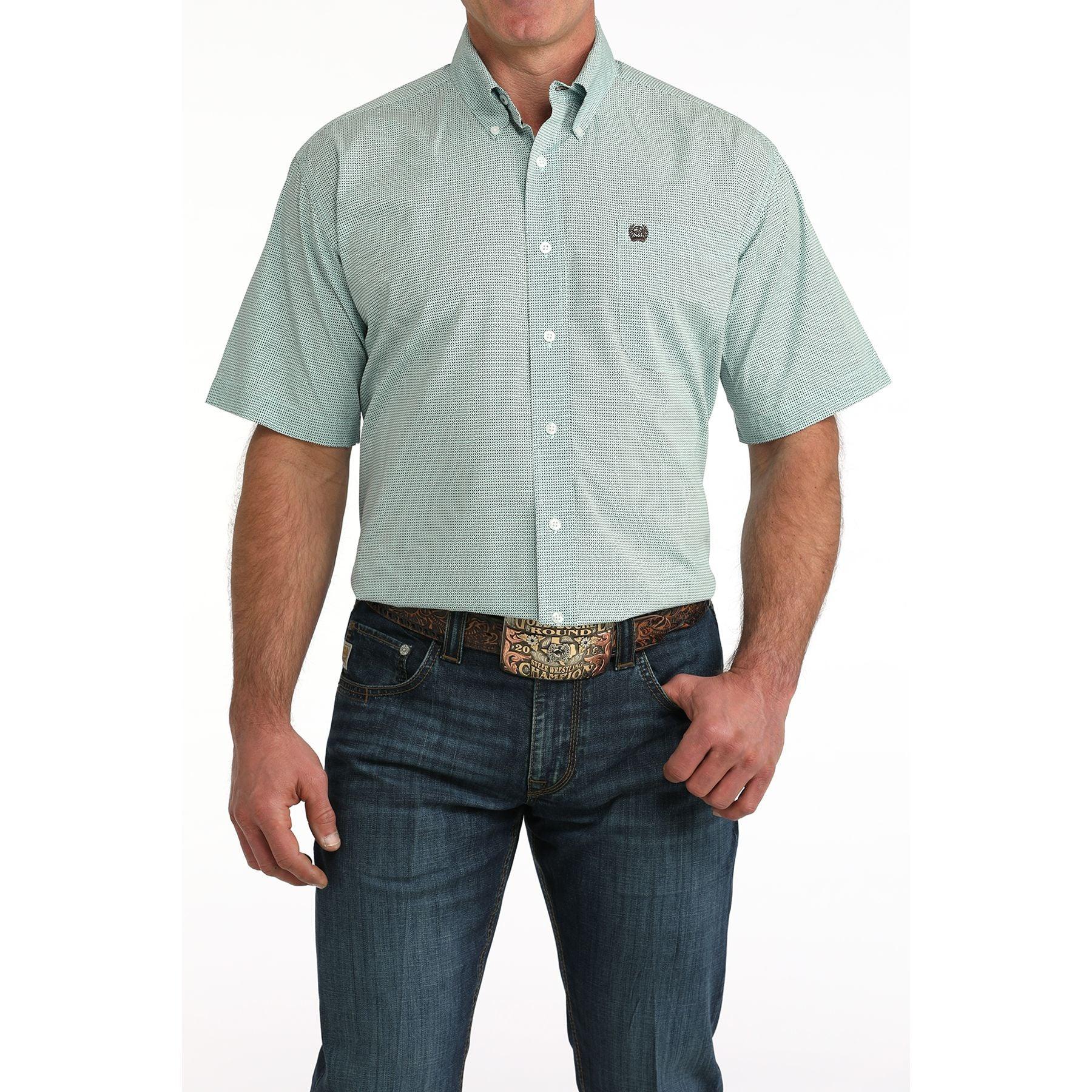 Men's Cinch Printed Blue Button Down Western Shirt MTW1111512