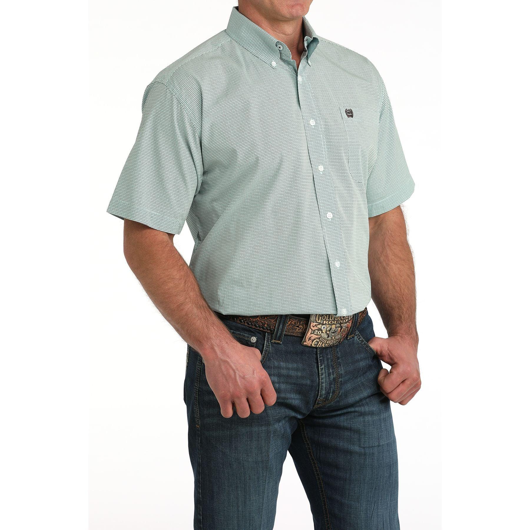 Men's Cinch Printed Blue Button Down Western Shirt MTW1111512