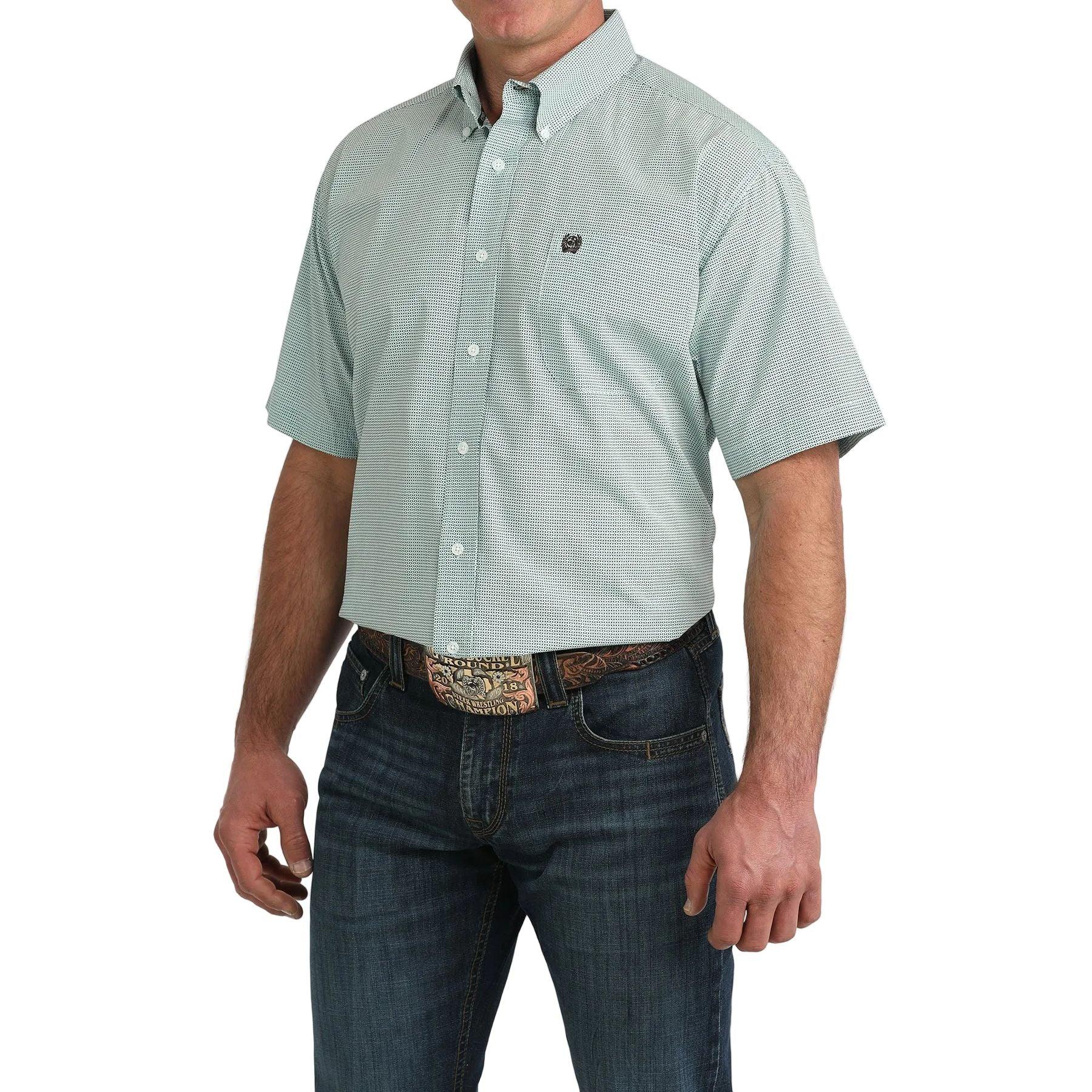 Men's Cinch Printed Blue Button Down Western Shirt MTW1111512
