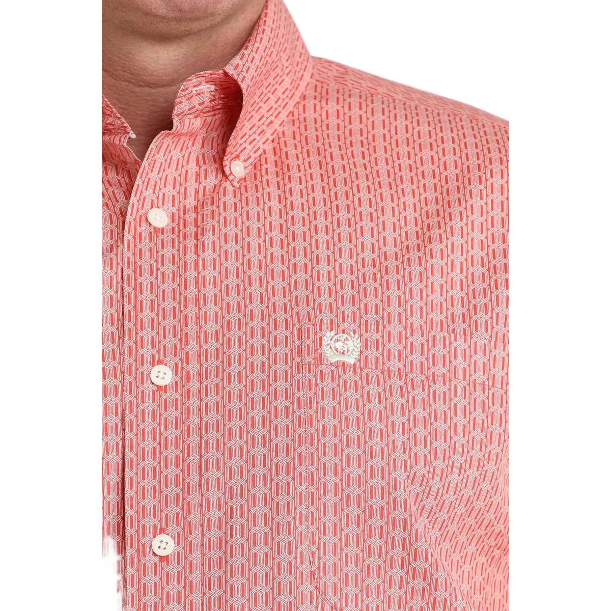 Men's Cinch Red Braid Long Sleeve Button Down Shirt MTW1106040