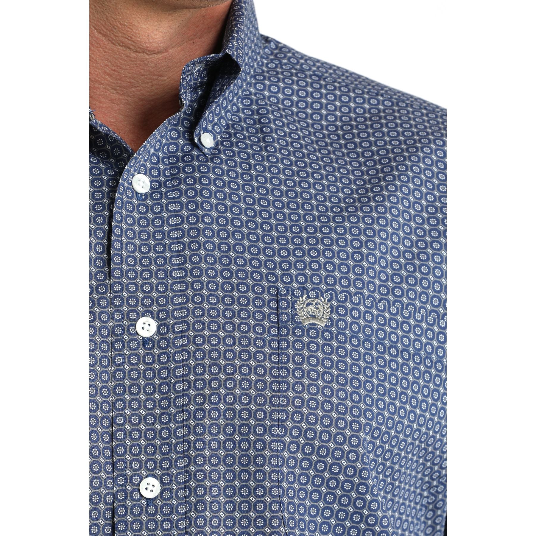 Men's Cinch Royal Printed Long Sleeve Shirt MTW1106012