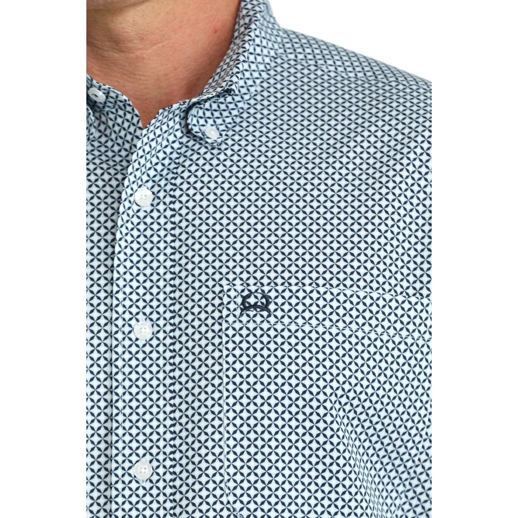 Men's Cinch Short Sleeve Arenaflex Printed Button Down Shirt MTW1704171