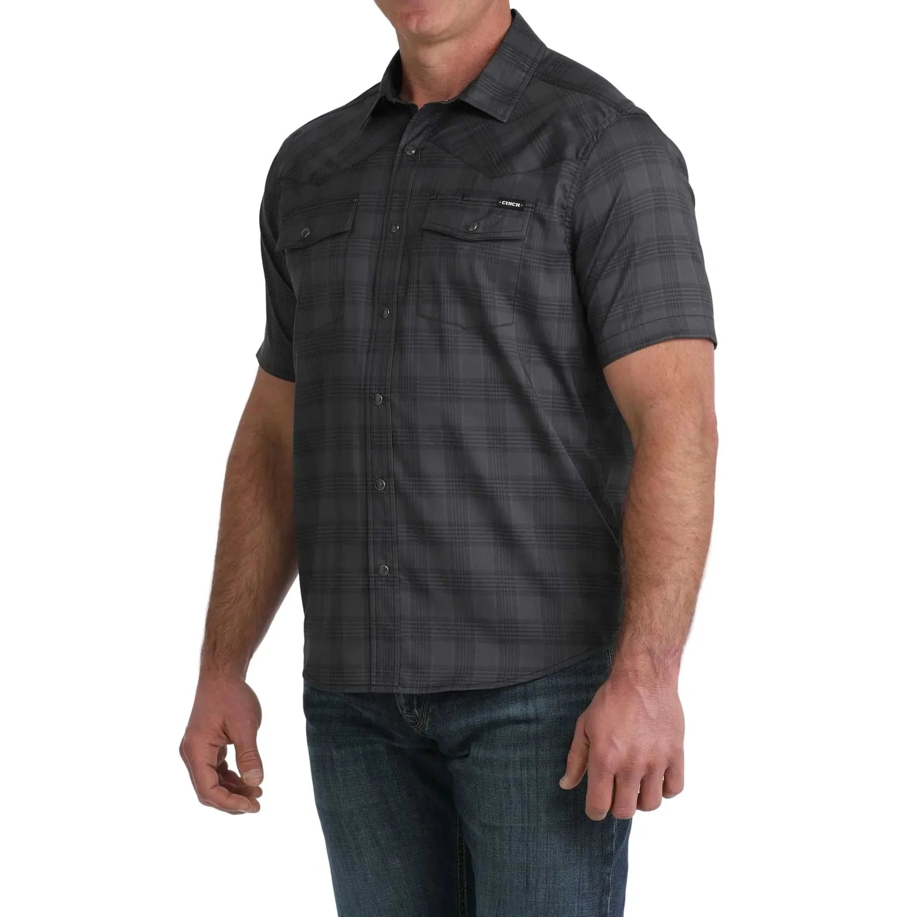 Men's Cinch Short Sleeve Black Camp Shirt MTW1402011