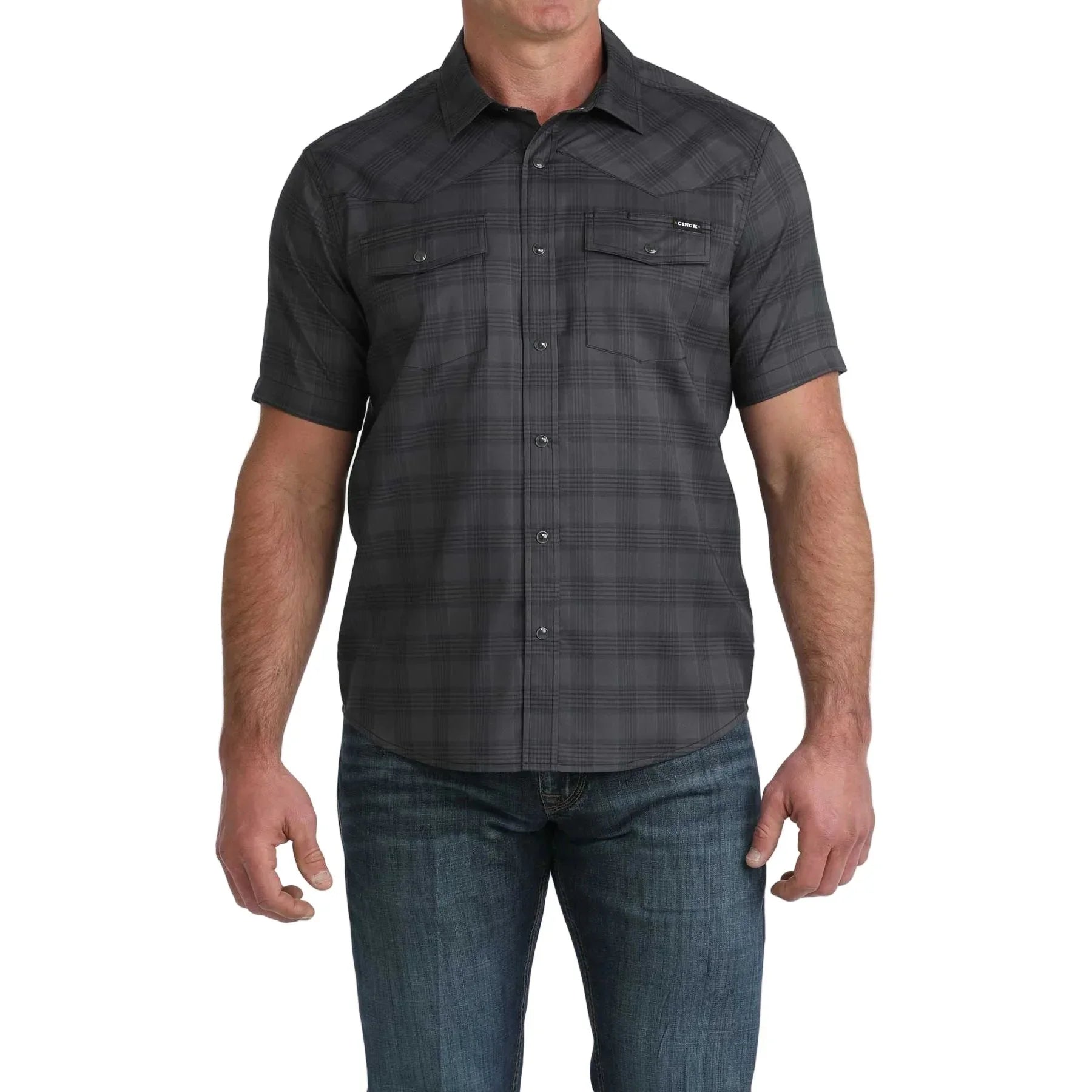 Men's Cinch Short Sleeve Black Camp Shirt MTW1402011