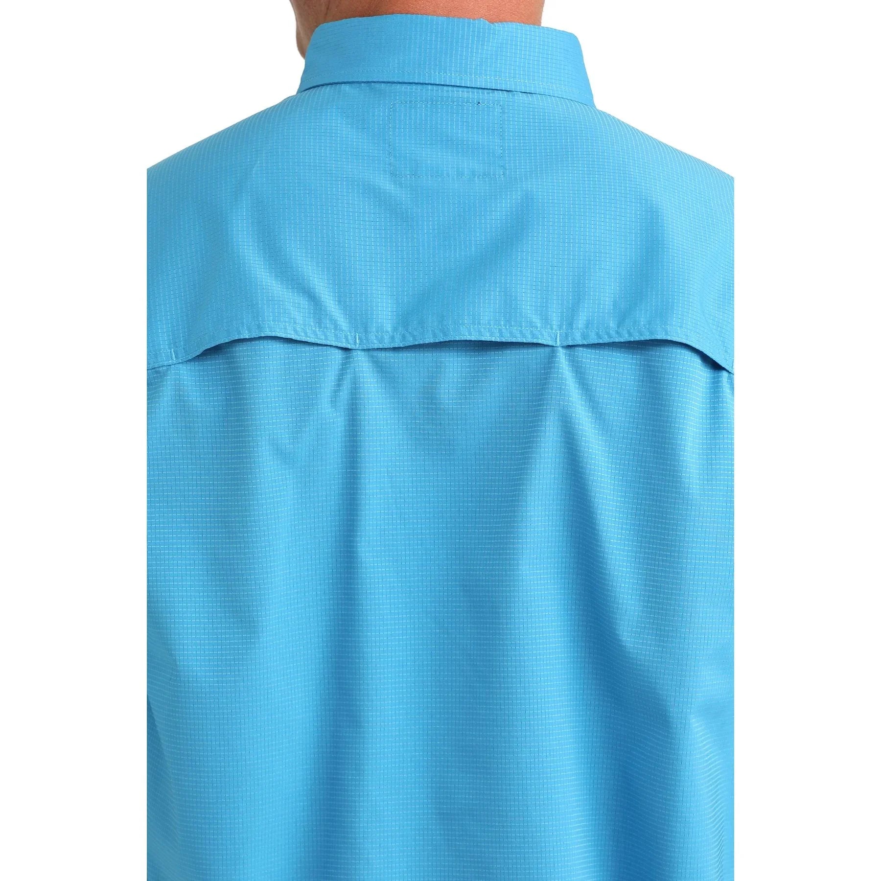 Men's Cinch Short Sleeve Blue Arenaflex Button Up Shirt MTW1725004