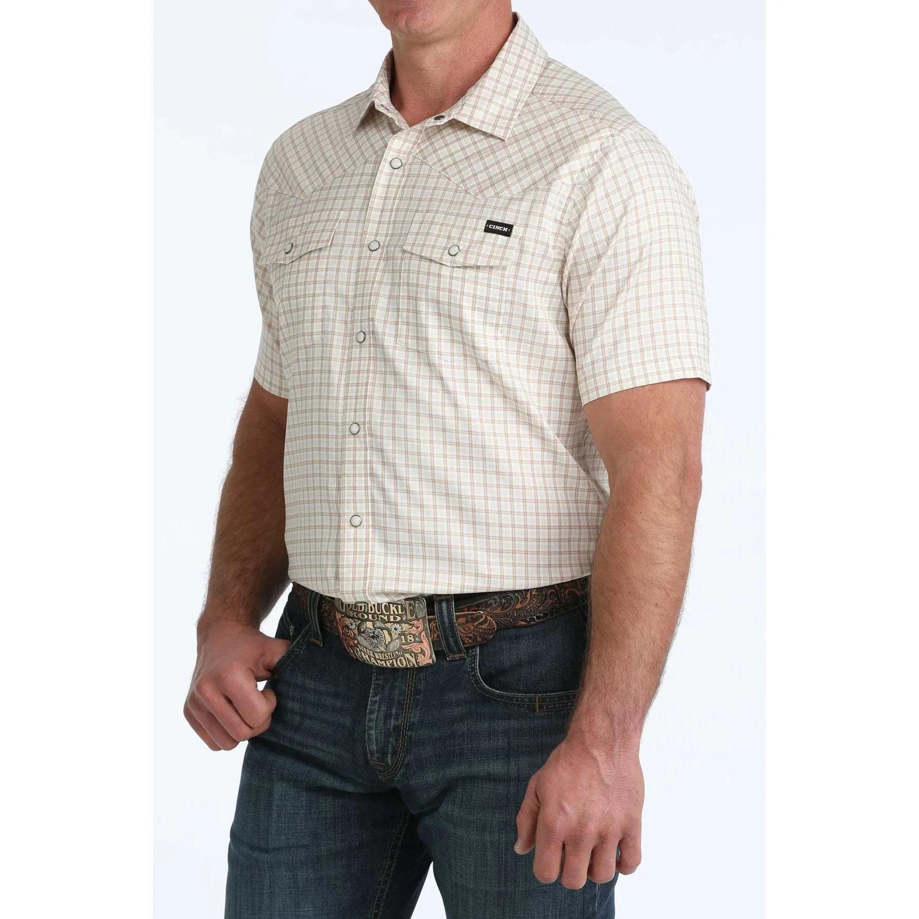 Men's Cinch Short Sleeve Camp Western Snap Shirt MTW1402012