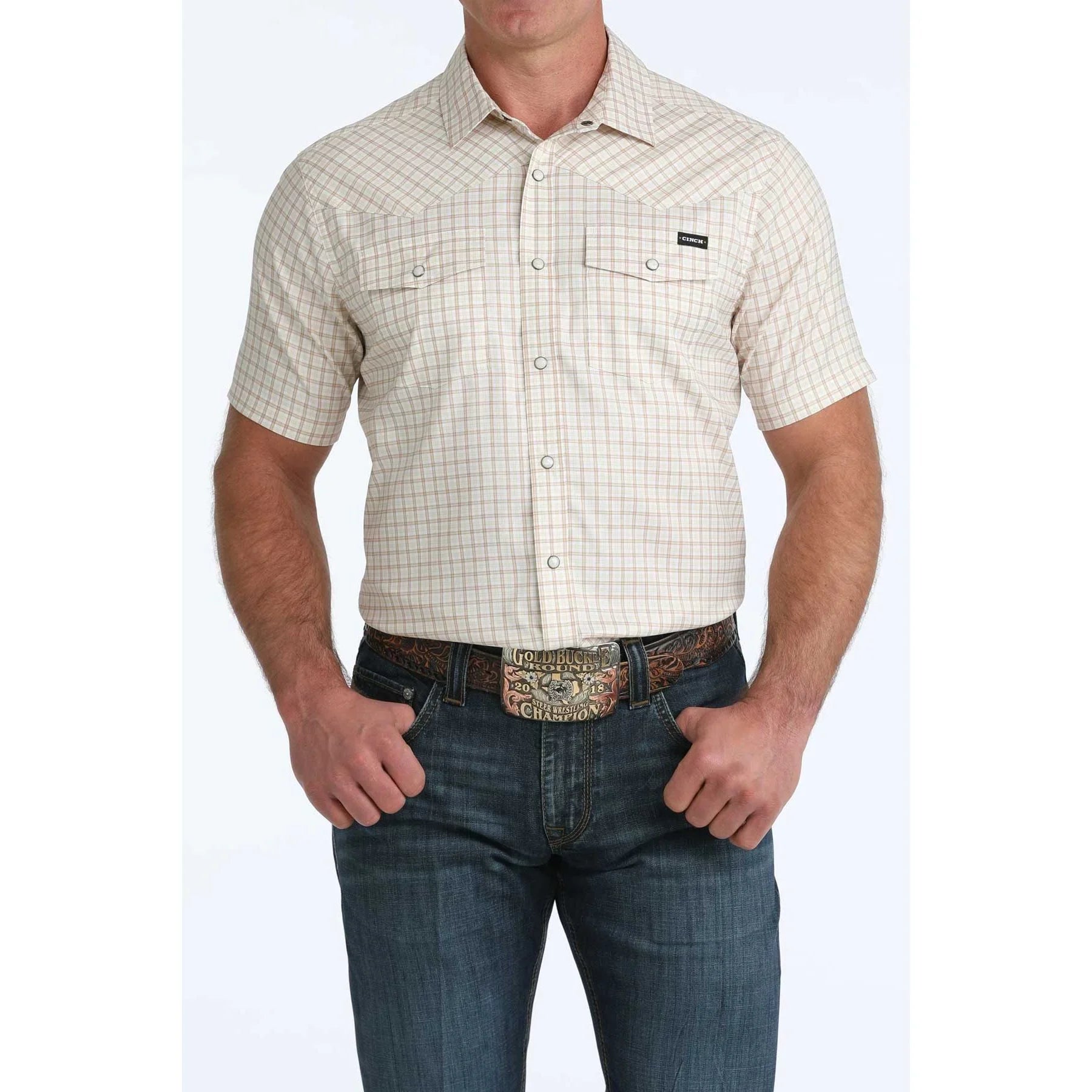 Men's Cinch Short Sleeve Camp Western Snap Shirt MTW1402012