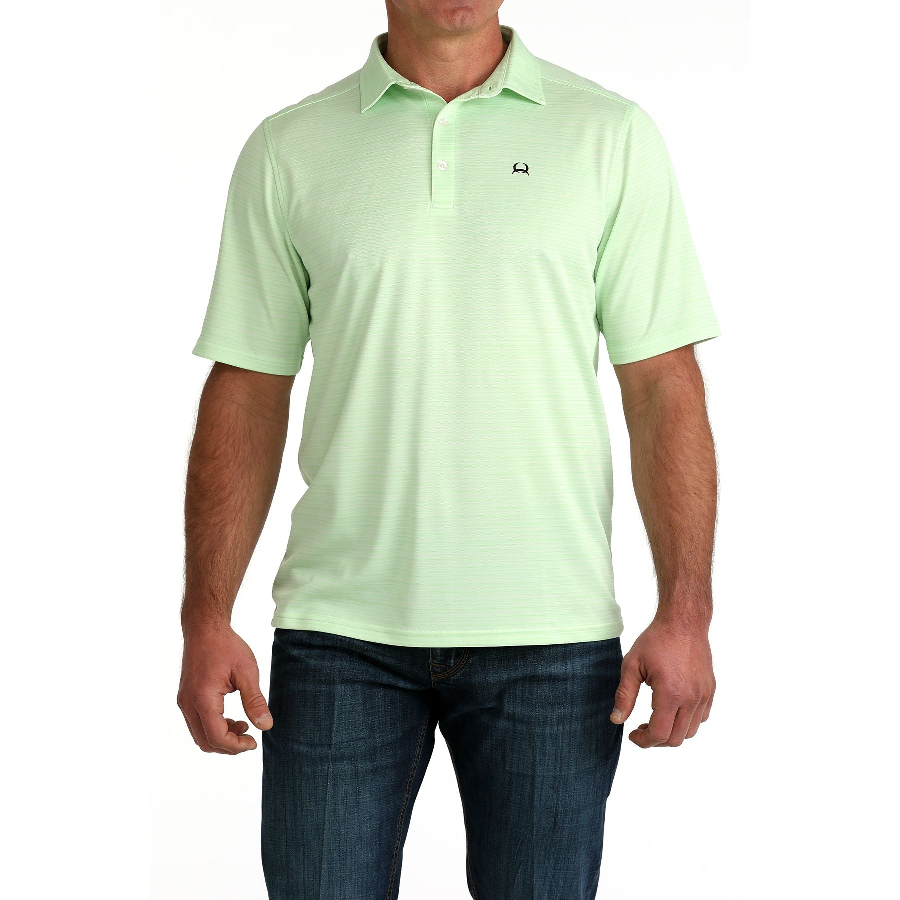 Men's Cinch Short Sleeve Green Arenaflex Polo MTK1865042