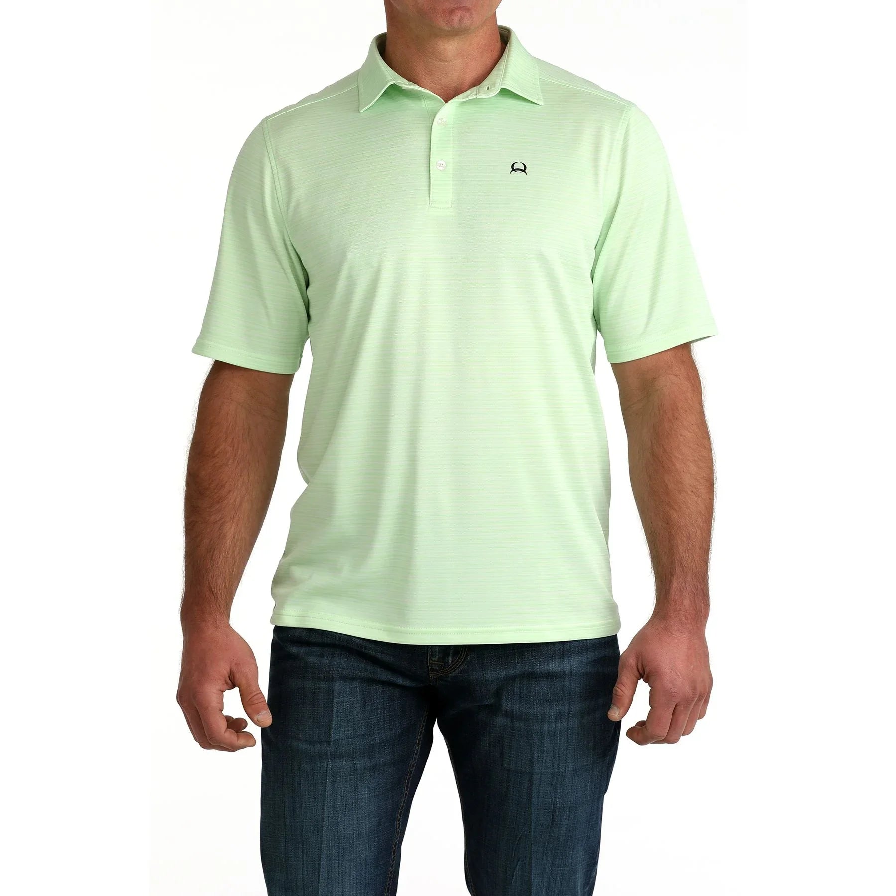 Men's Cinch Short Sleeve Green Arenaflex Polo MTK1865042