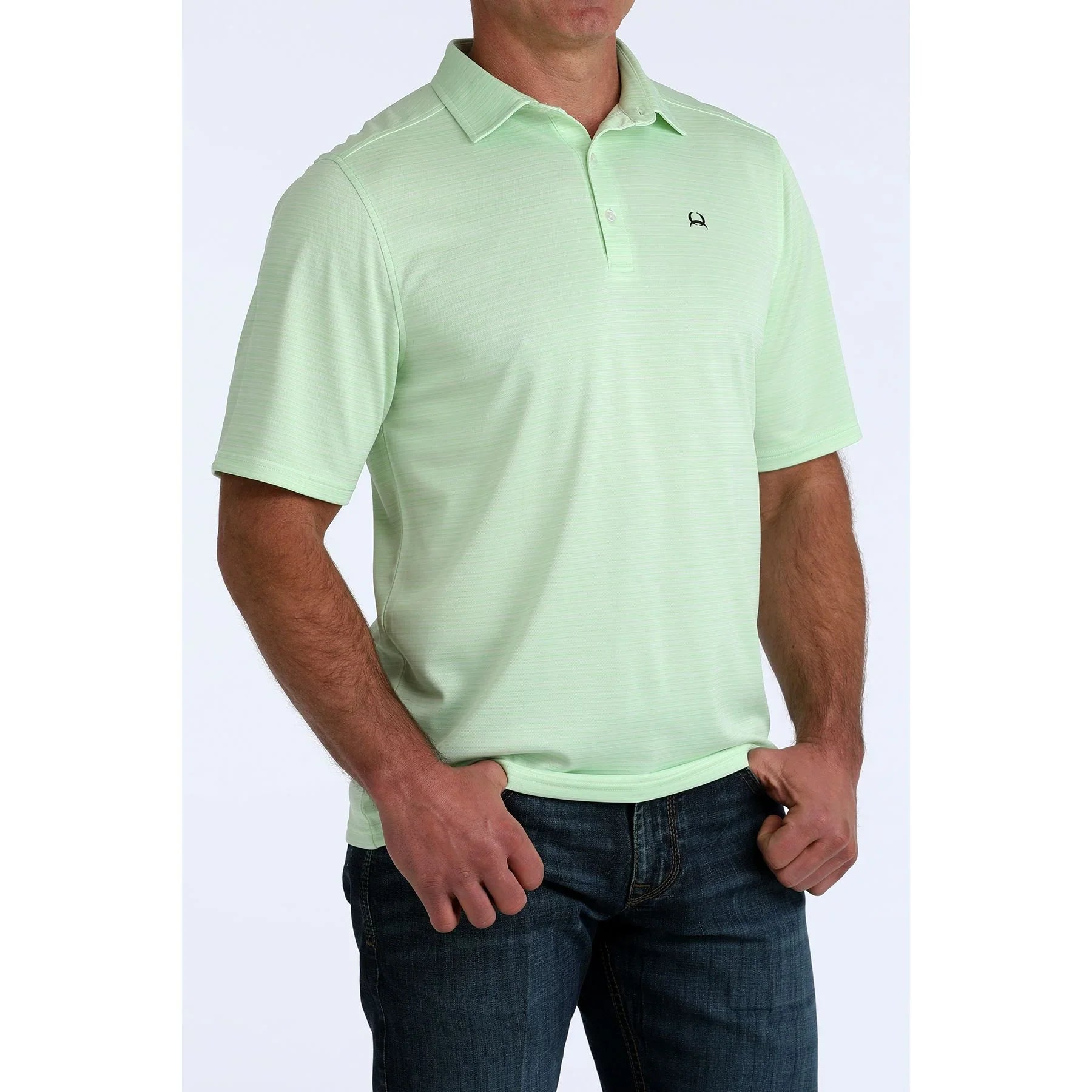 Men's Cinch Short Sleeve Green Arenaflex Polo MTK1865042