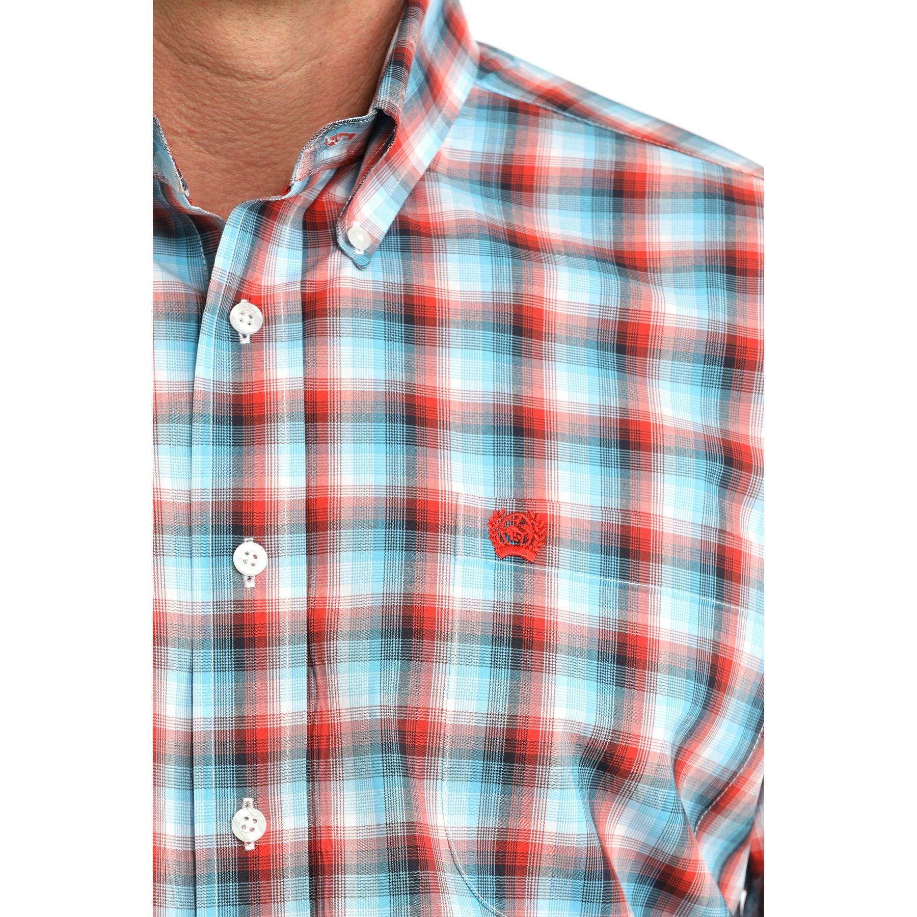 Men's Cinch Short Sleeve Plaid Button Down Shirt MTW1111521