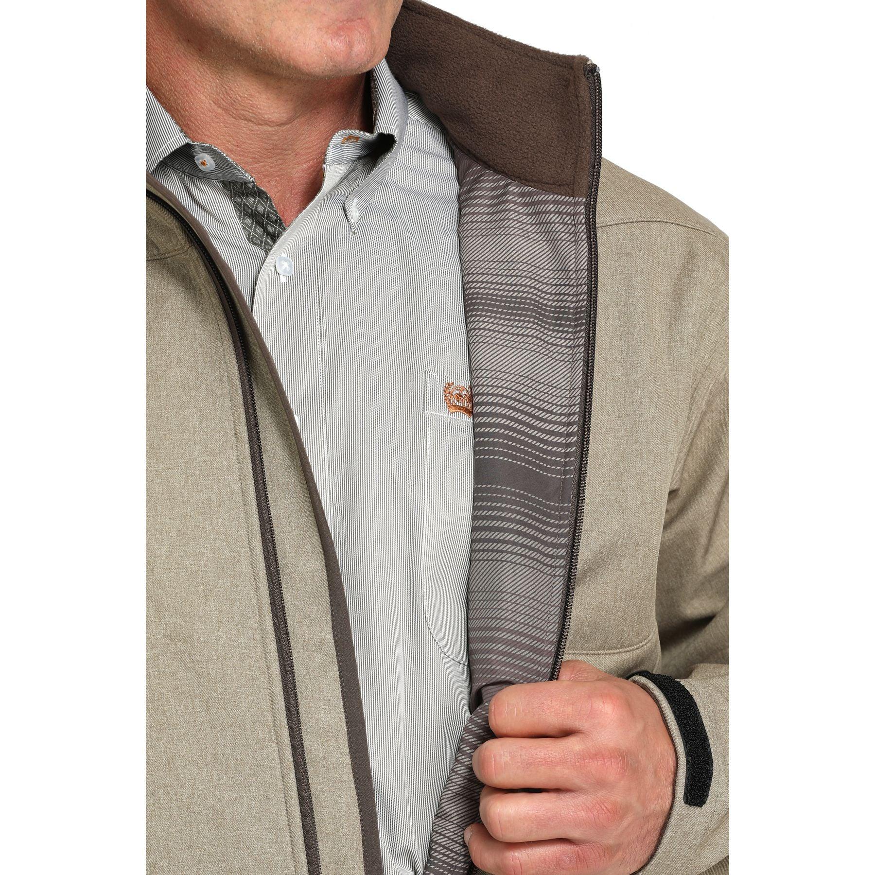 Men's Cinch Stone Brown Bonded Zip Jacket MWJ1567014