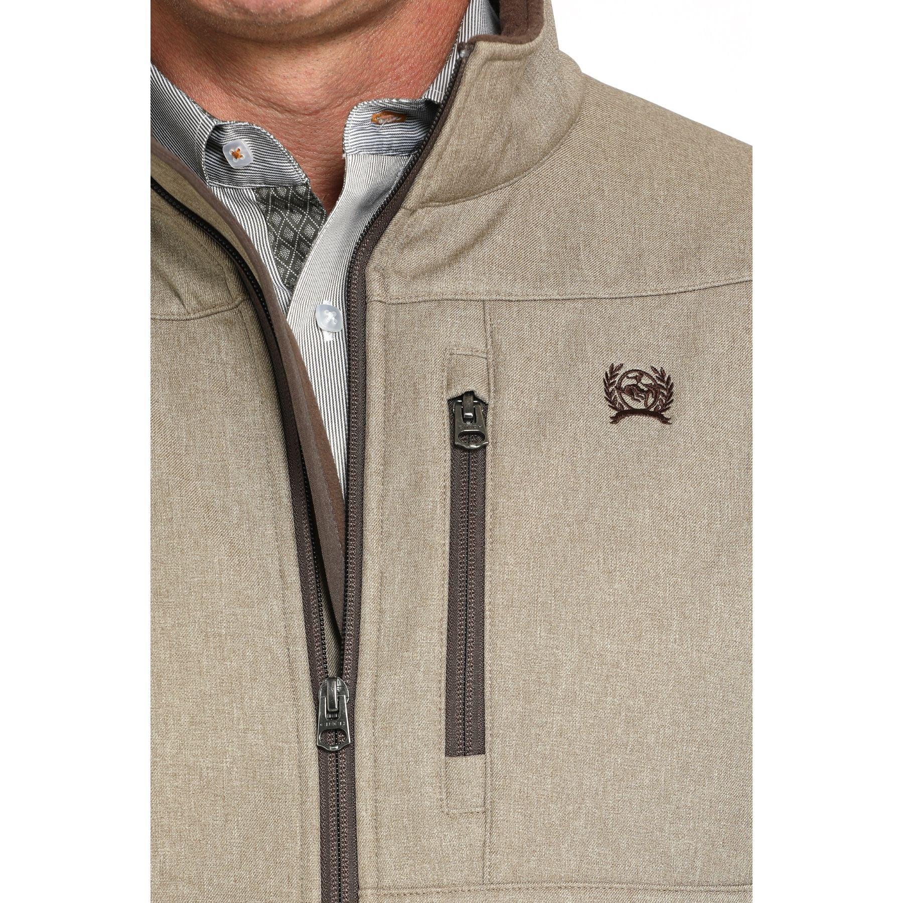 Men's Cinch Stone Brown Bonded Zip Jacket MWJ1567014