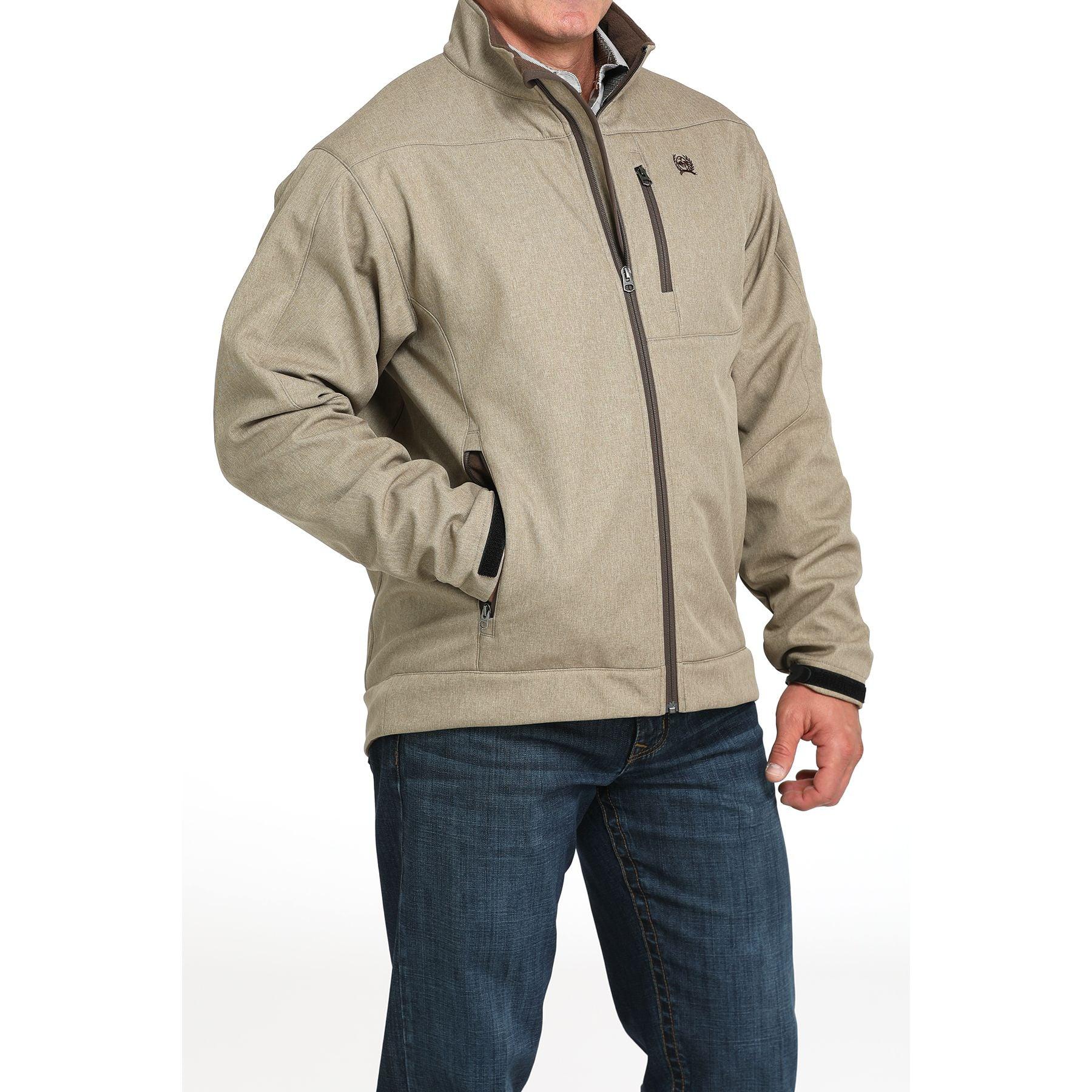Men's Cinch Stone Brown Bonded Zip Jacket MWJ1567014