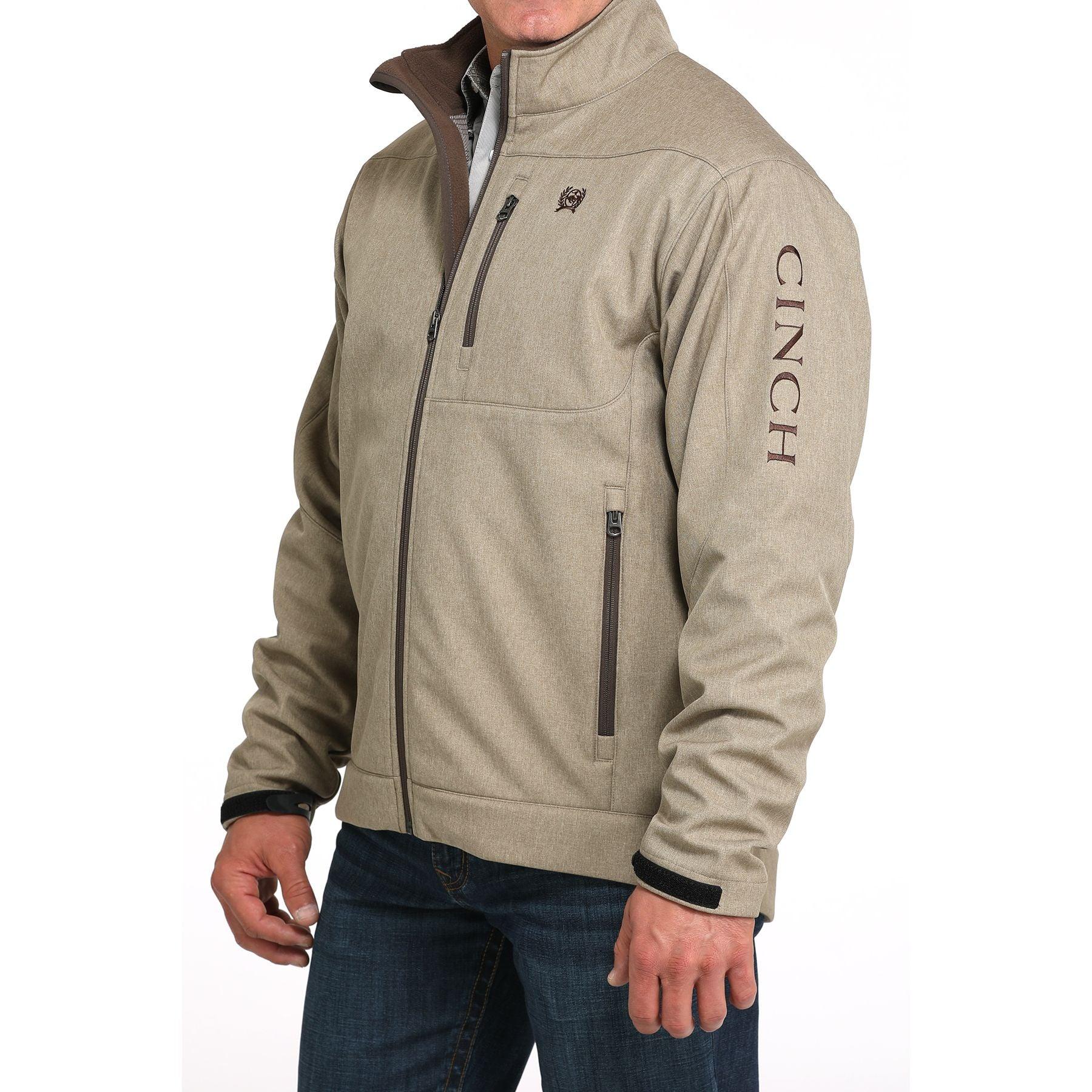 Men's Cinch Stone Brown Bonded Zip Jacket MWJ1567014