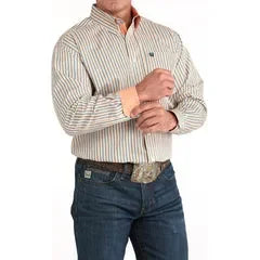 Men's Cinch Tencel Cream Stripe Print Shirt MTW1105963 - Crazy House Western Wear