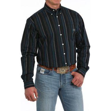 Men's Cinch Vintage Striped Print Button-Down Western Shirt MTW1242005 - Crazy House Western Wear
