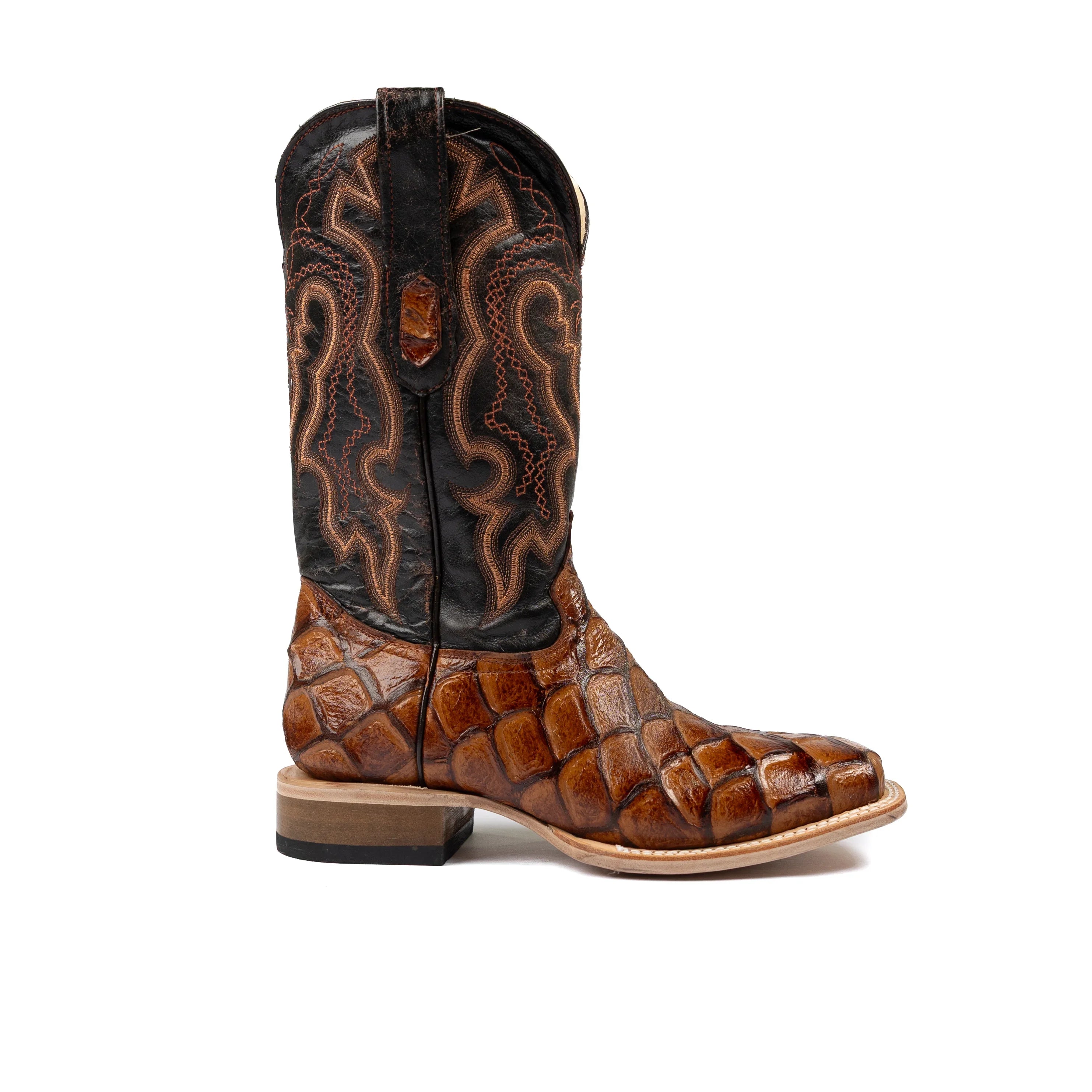 Men's Cowtown Cognac Big Bass Print Boots Q156