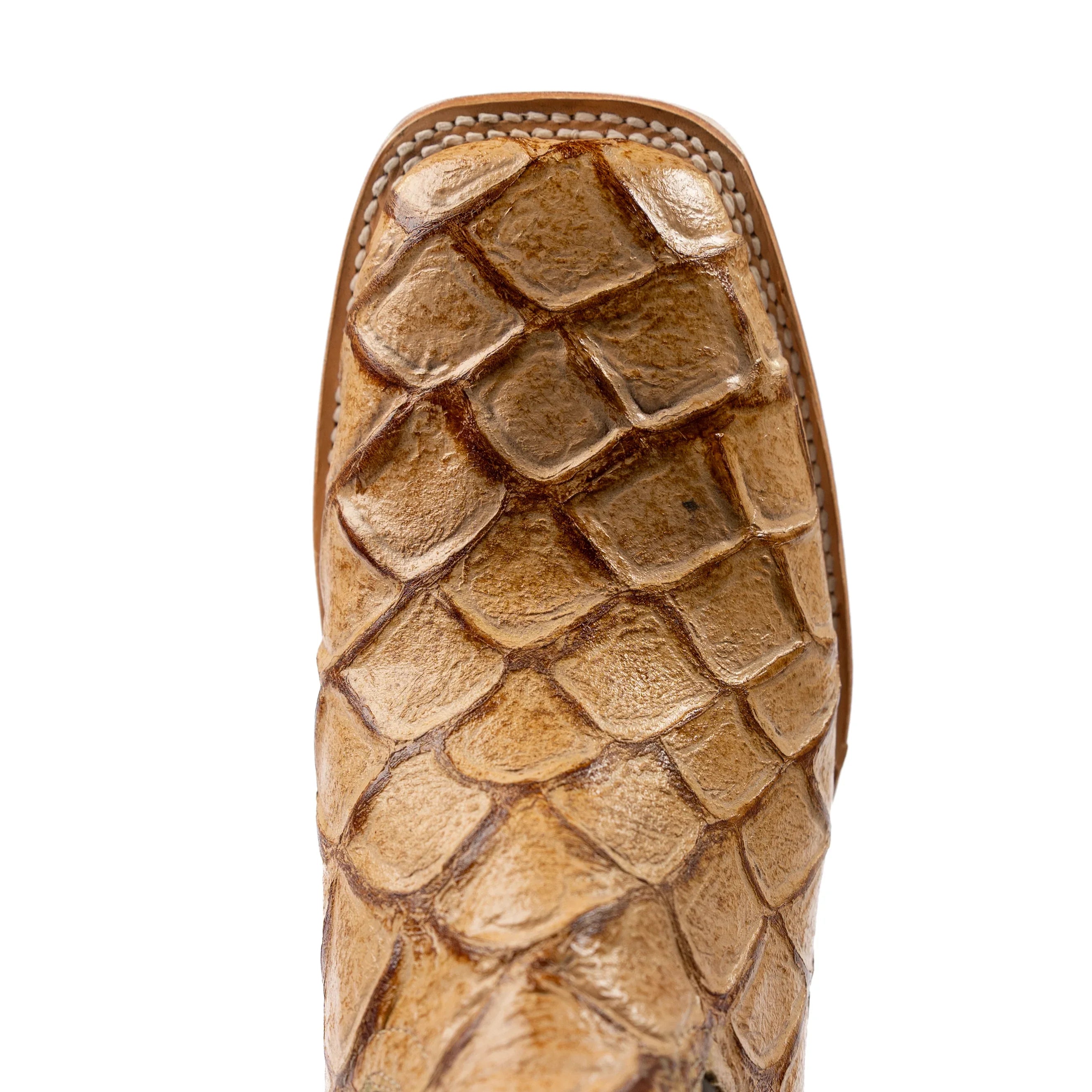 Men's Cowtown Tan Fish Skin Print Boots Q157